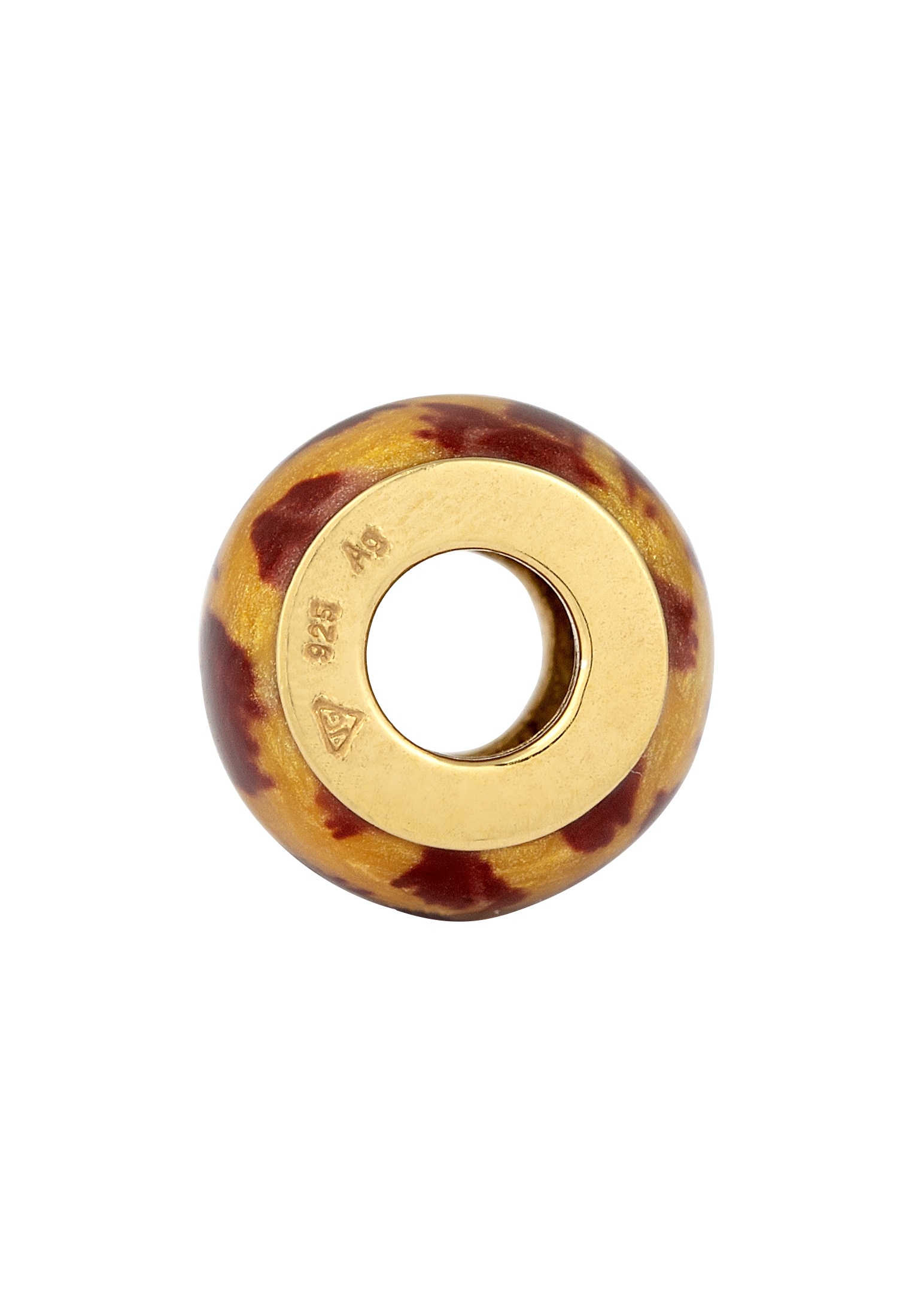 Elli Charm-Einhänger »Charm Bead Leopard Struktur 925 Sterling Silber vergoldet«