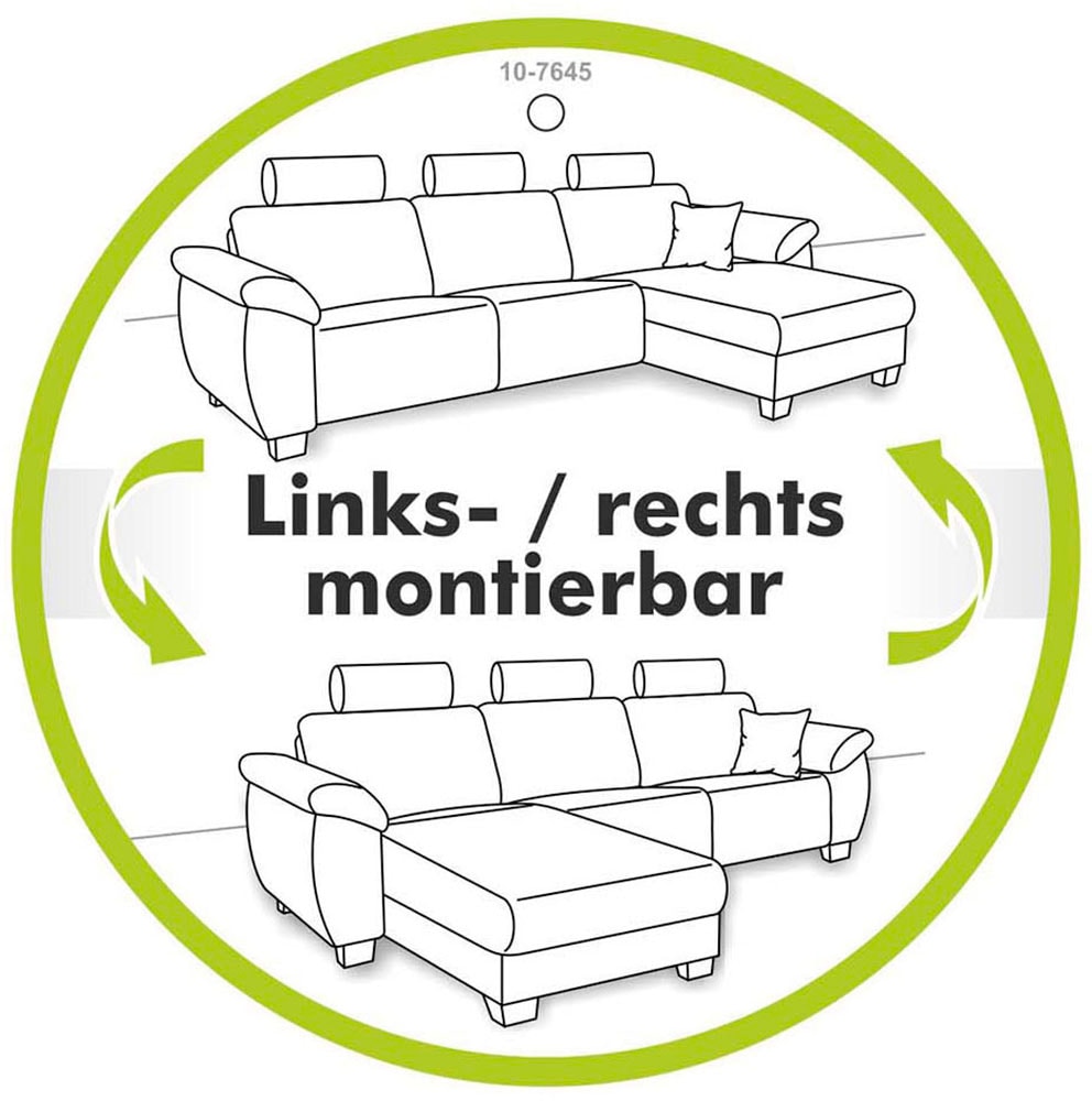 Jockenhöfer Gruppe Ecksofa »Nivaris, L-Form, inklusive Gästebettfunktion«, Stauraum/Bettkasten, 2 Rückenkissen und 2 Armlehnkissen