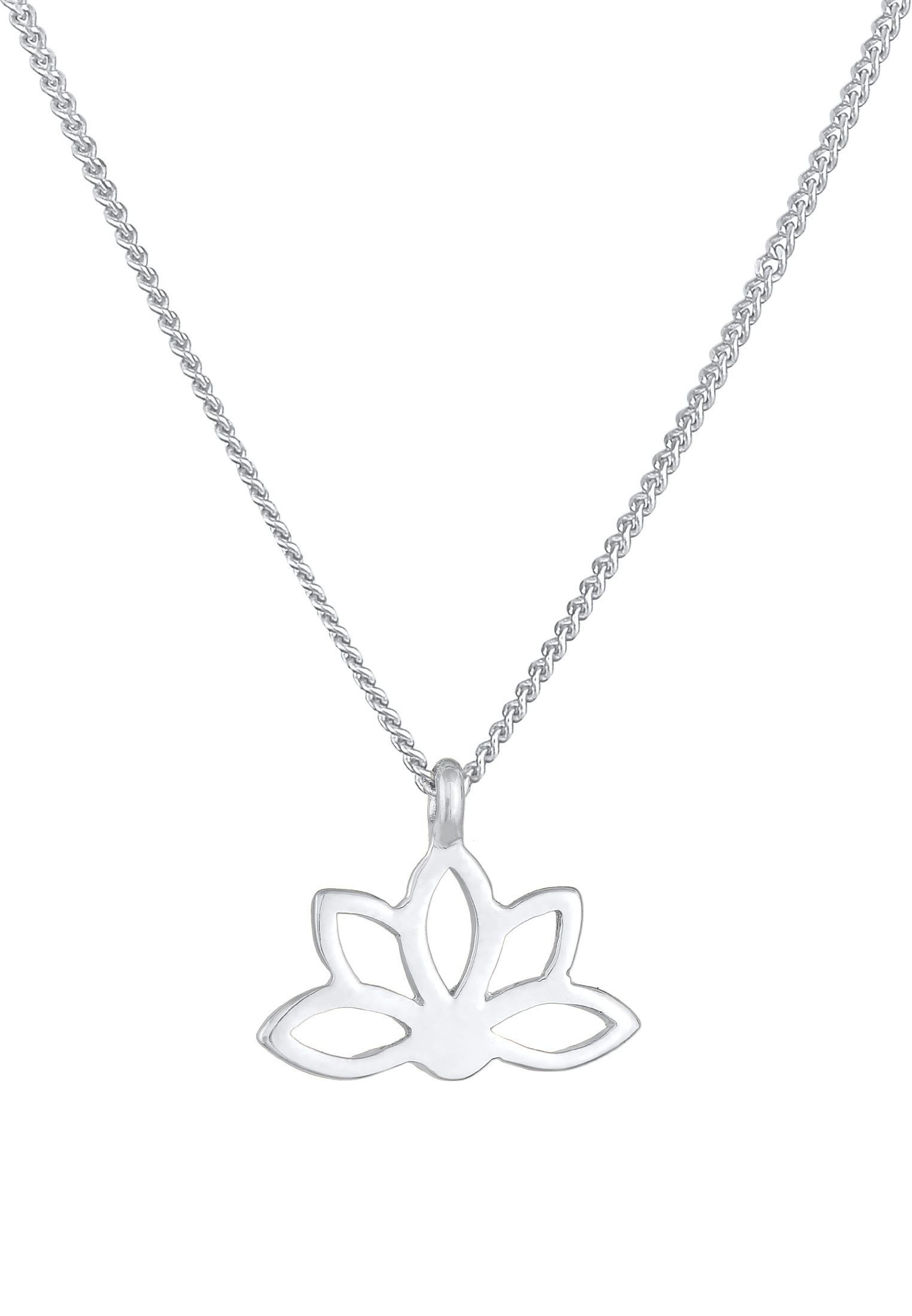 Elli Kette mit Anhänger »Halskette Lotusblume Blume Spirituell 925 Silber«