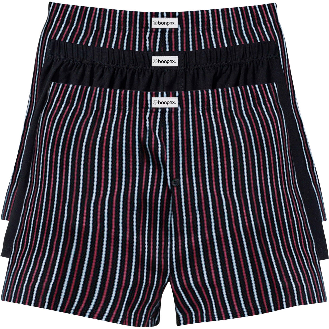 bonprix Boxershorts »Lockere Jersey Boxershorts aus Baumwolle (3er Pack)« Packung, 3 Stk. weiter Schnitt, lockere Passform, aus Baumwolle