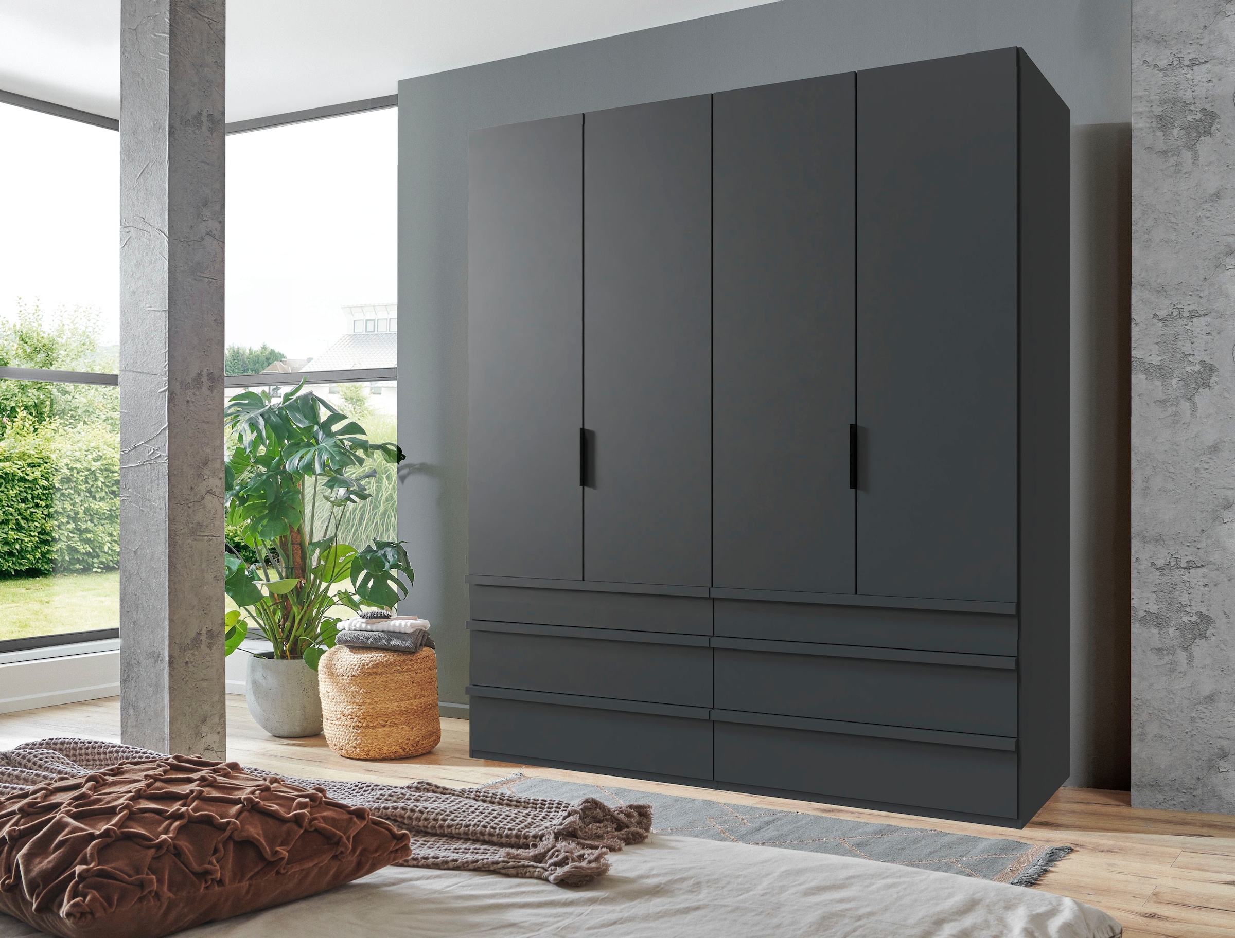 Wimex Falttürenschrank »Oxford by fresh to go, in der Breite 200cm, in 2 Höhen erhältlich« mit Schubladen, wahlweise mit oder ohne Spiegel,  mit hochwertigen Falttüren für den perfekten Überblick