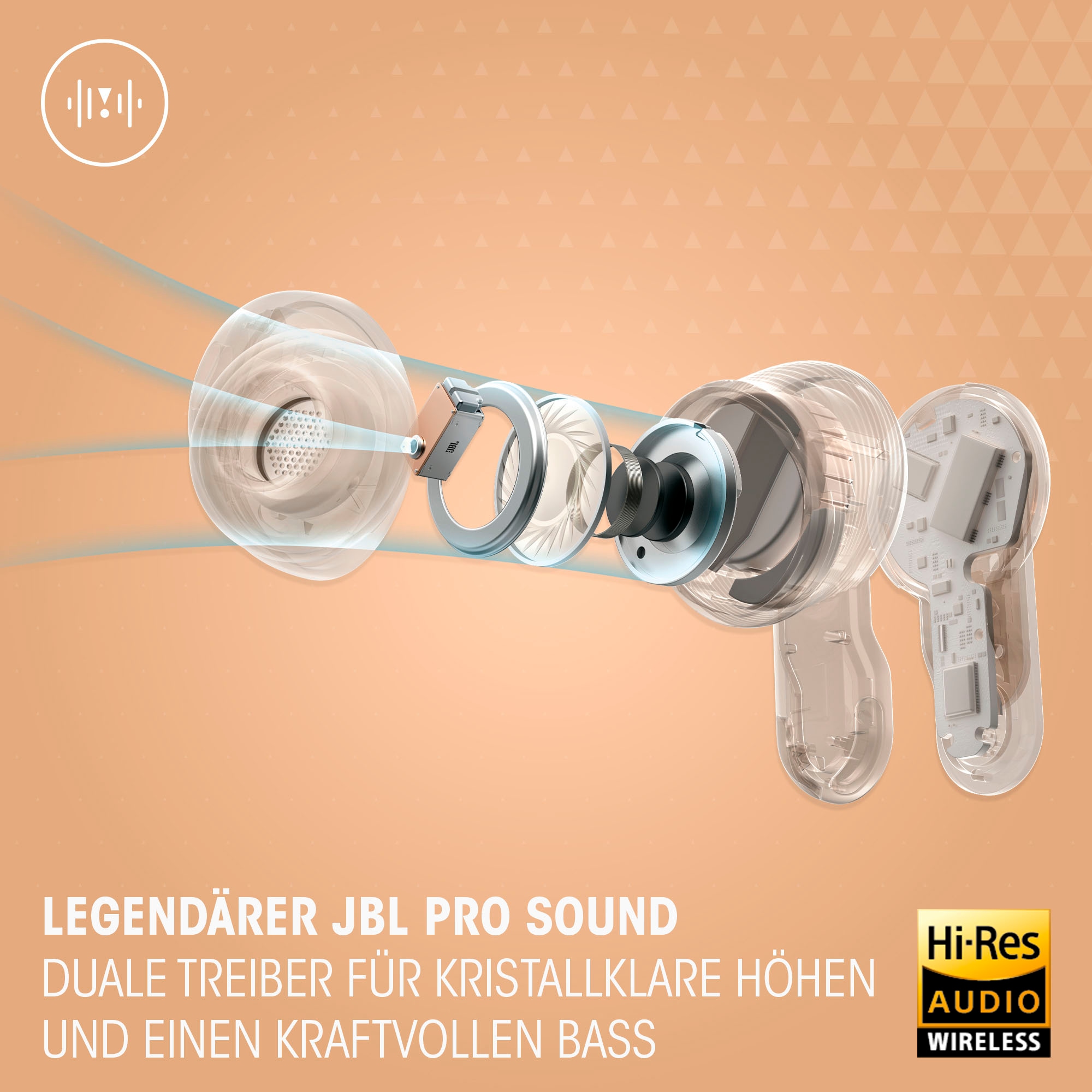 JBL wireless In-Ear-Kopfhörer »TOUR PRO 3 TWS«, A2DP Bluetooth, Active Noise Cancelling (ANC)-Stummschaltung-Freisprechfunktion