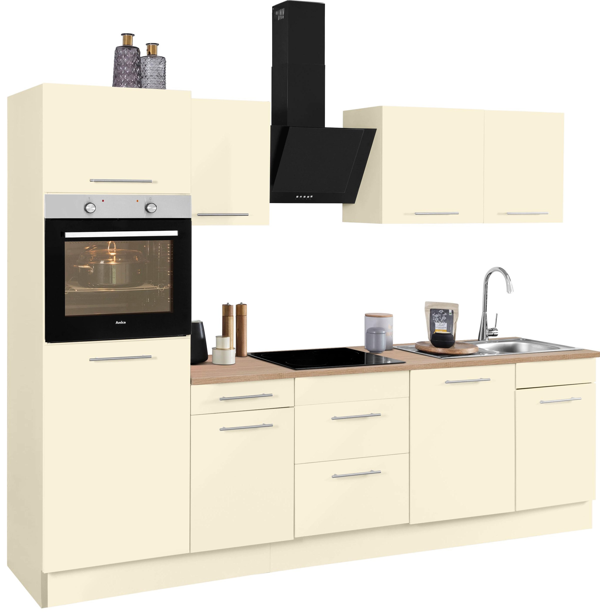 wiho Küchen Küchenzeile »Ela« Breite 280 cm, Soft-Close-Funktion, höhenverstellbare Füße