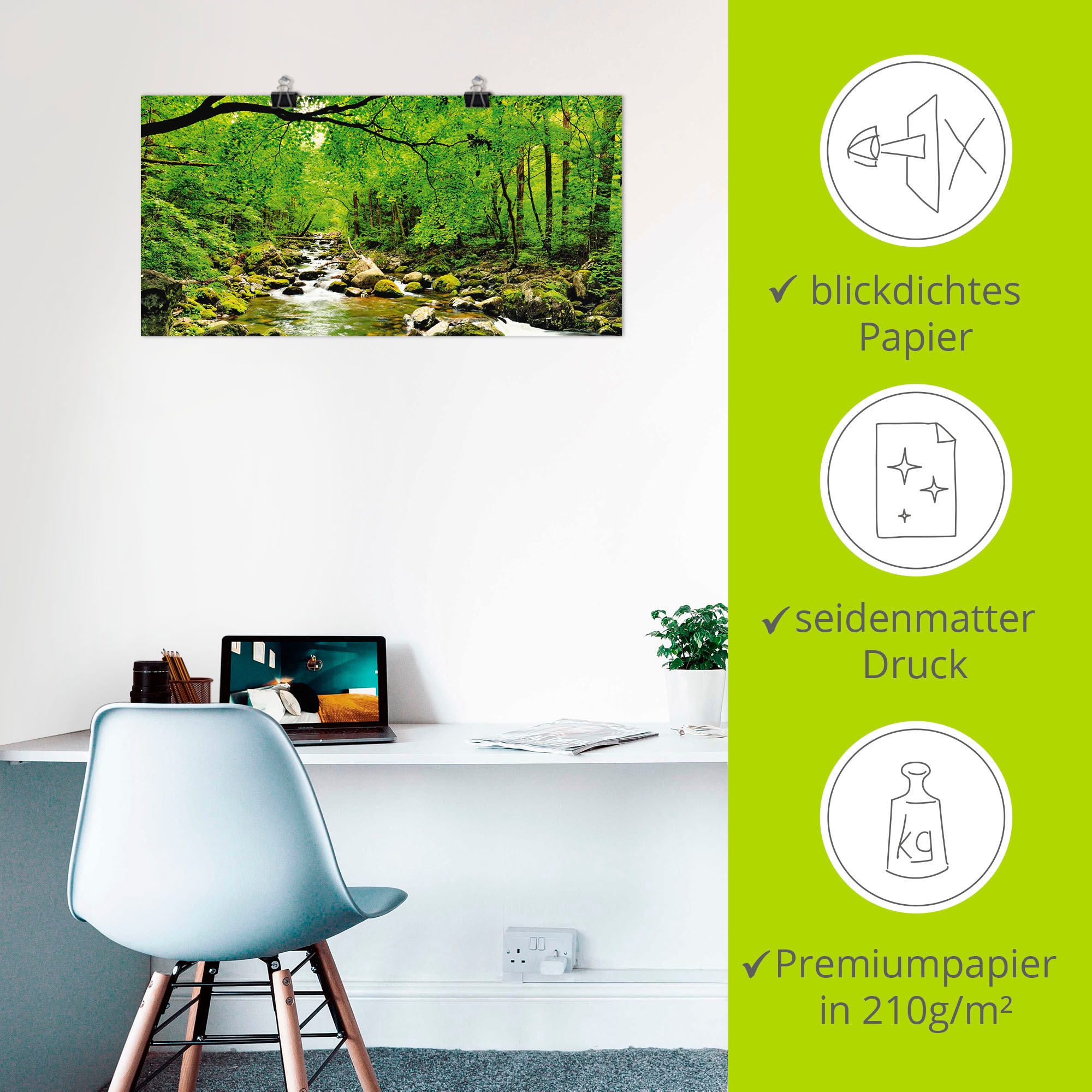 Artland Wandbild »Herbstwald Fluss Smolny«, Wald, (1 St.), als Leinwandbild, Poster, Wandaufkleber in verschied. Größen