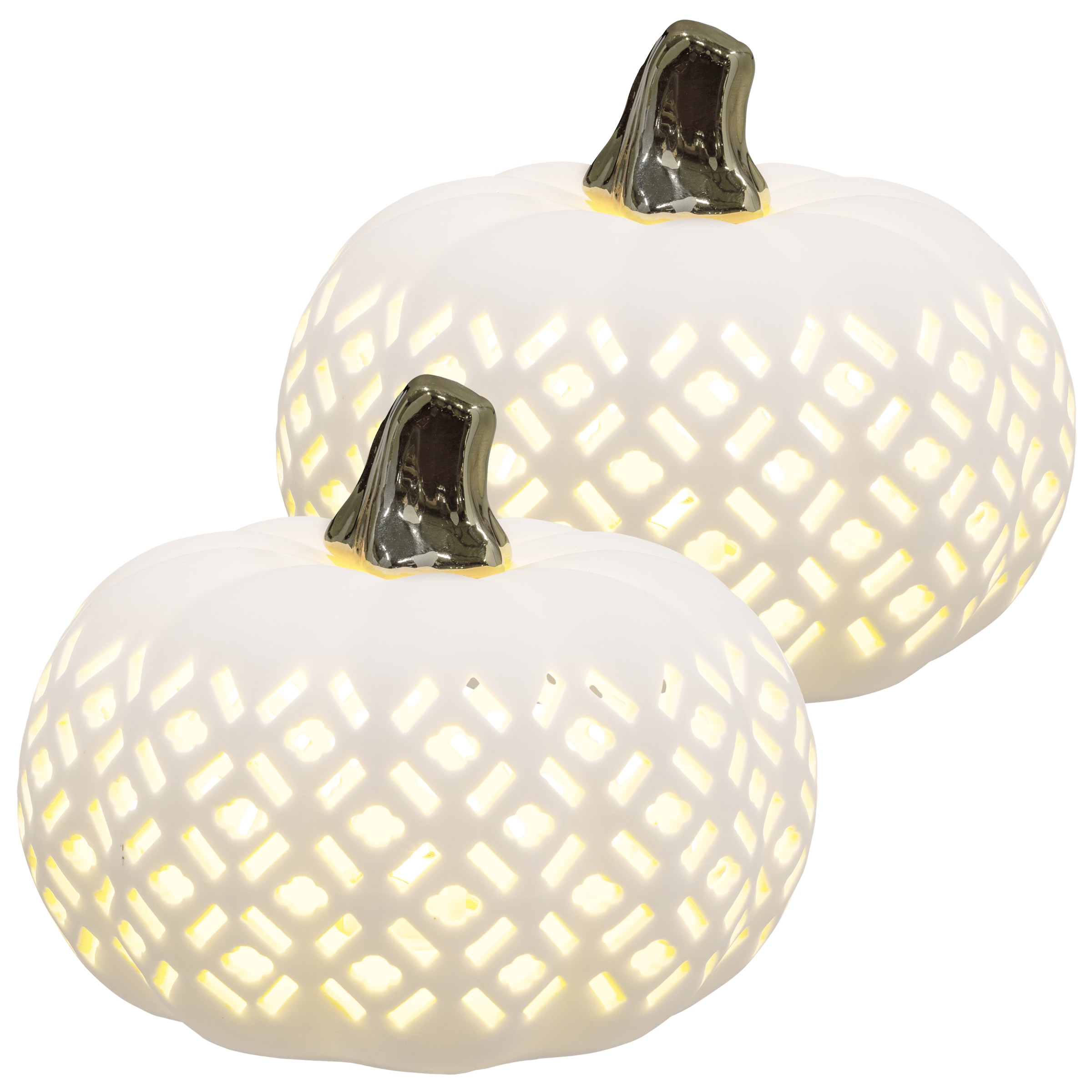 Creativ home LED-Dekofigur »Kürbis«, mit goldenem Stiel