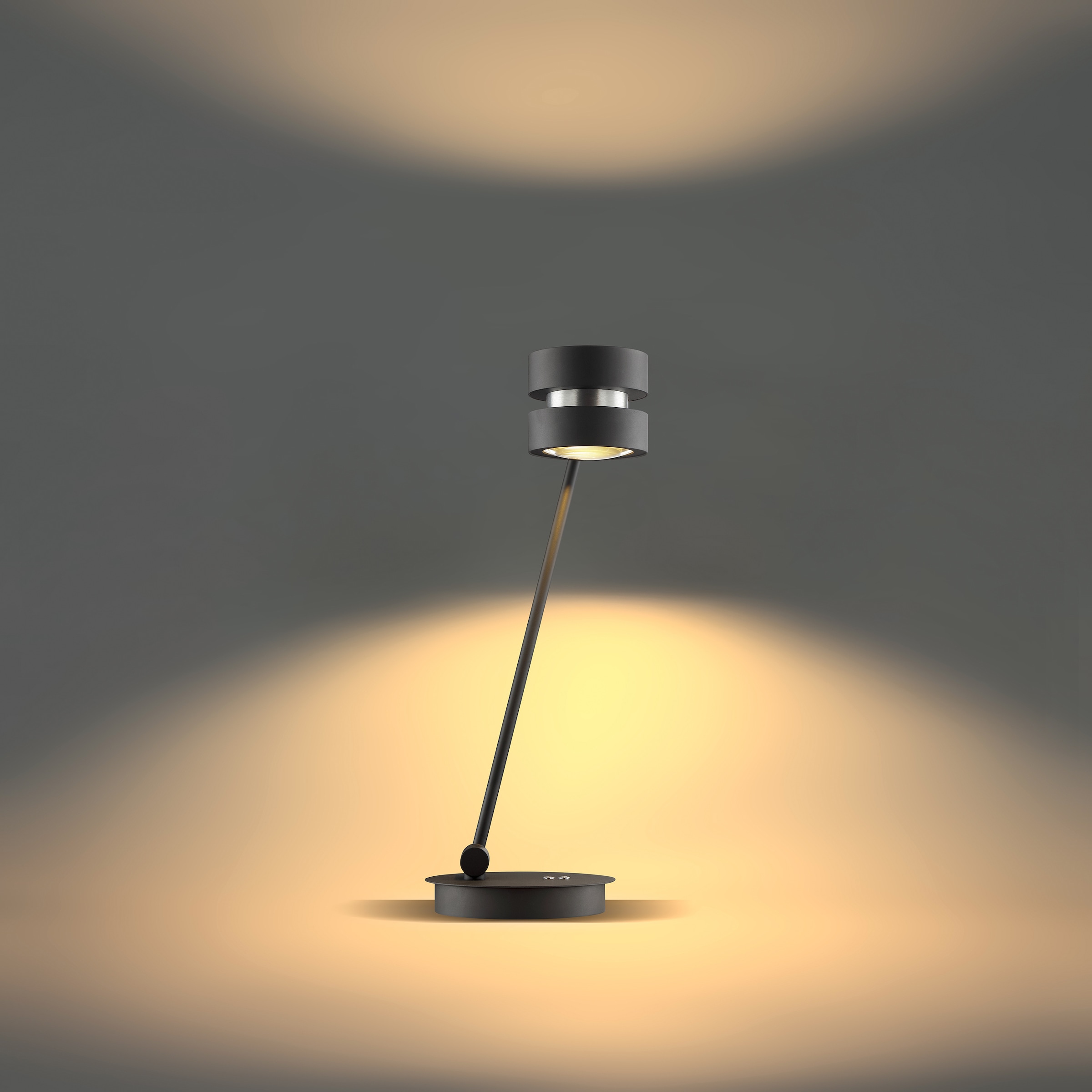 lumiCouture LED Tischleuchte »Glow Sphere« LED-Modul 1 Stk. Warmweiß Ø 26 cm x 61 cm, 1200 lm, 2700K, Up Downlight, Aluminium/Glas, schwarz