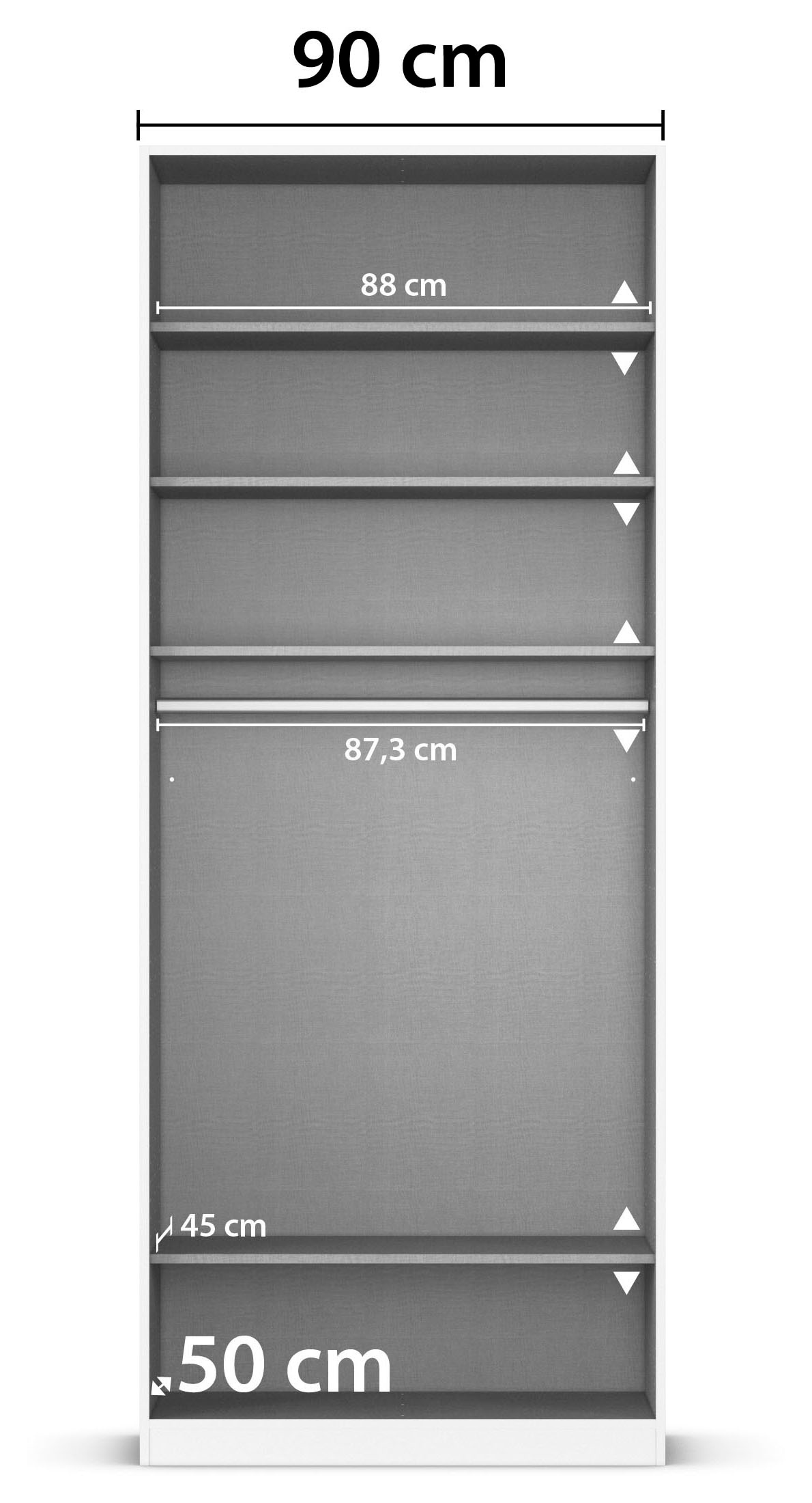 rauch Drehtürenschrank »Kleiderschrank Schrank Garderobe AGORDO mit Dekor- oder Hochglanzfront«, (in zwei Griff-Farben), durchdachte Innenausstattung, in 6 Breiten und 2 Höhen MADE IN GERMANY