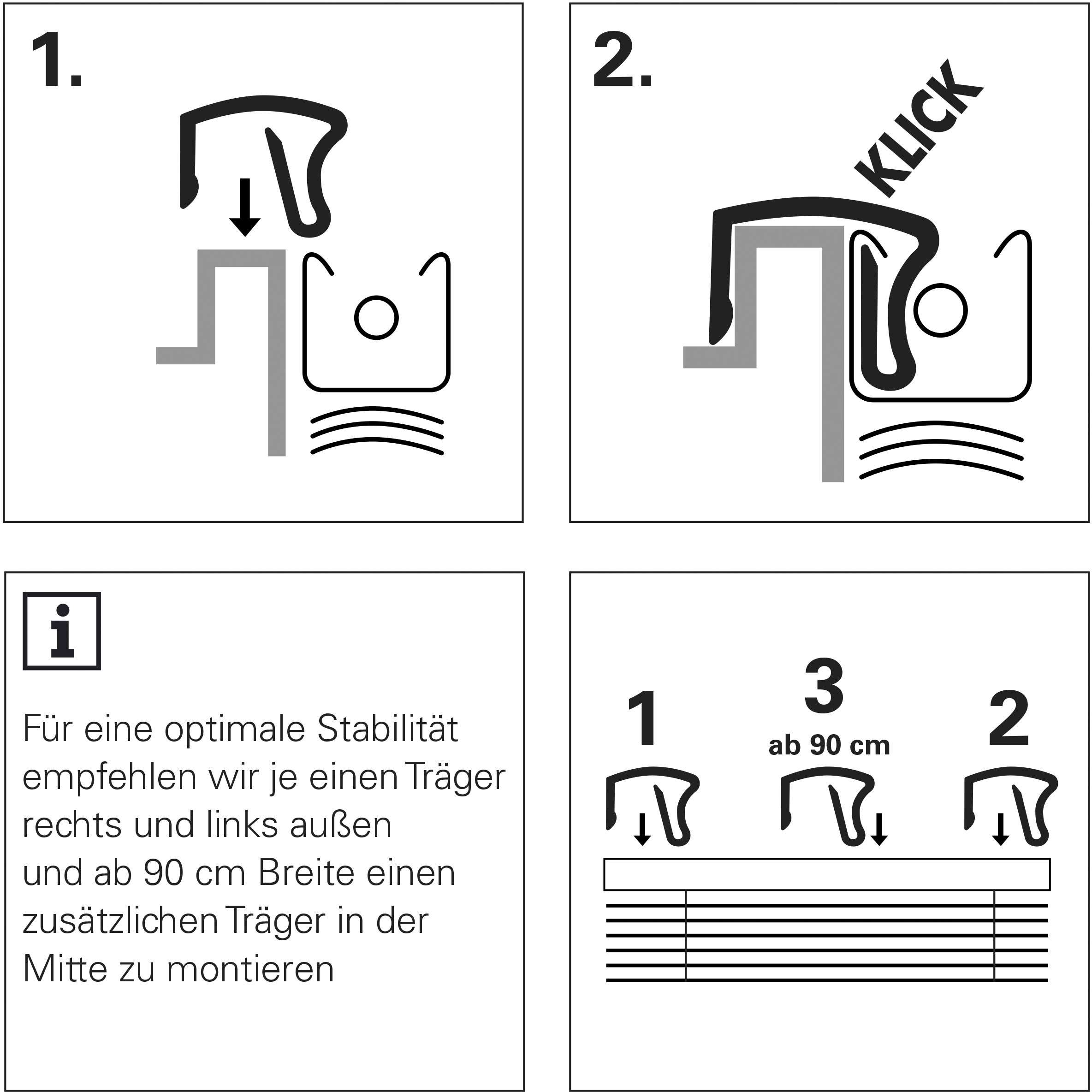 GARDINIA Sichtschutzbefestigung »Klemmhalter für Aluminium-Jalousien«, (3  St.)