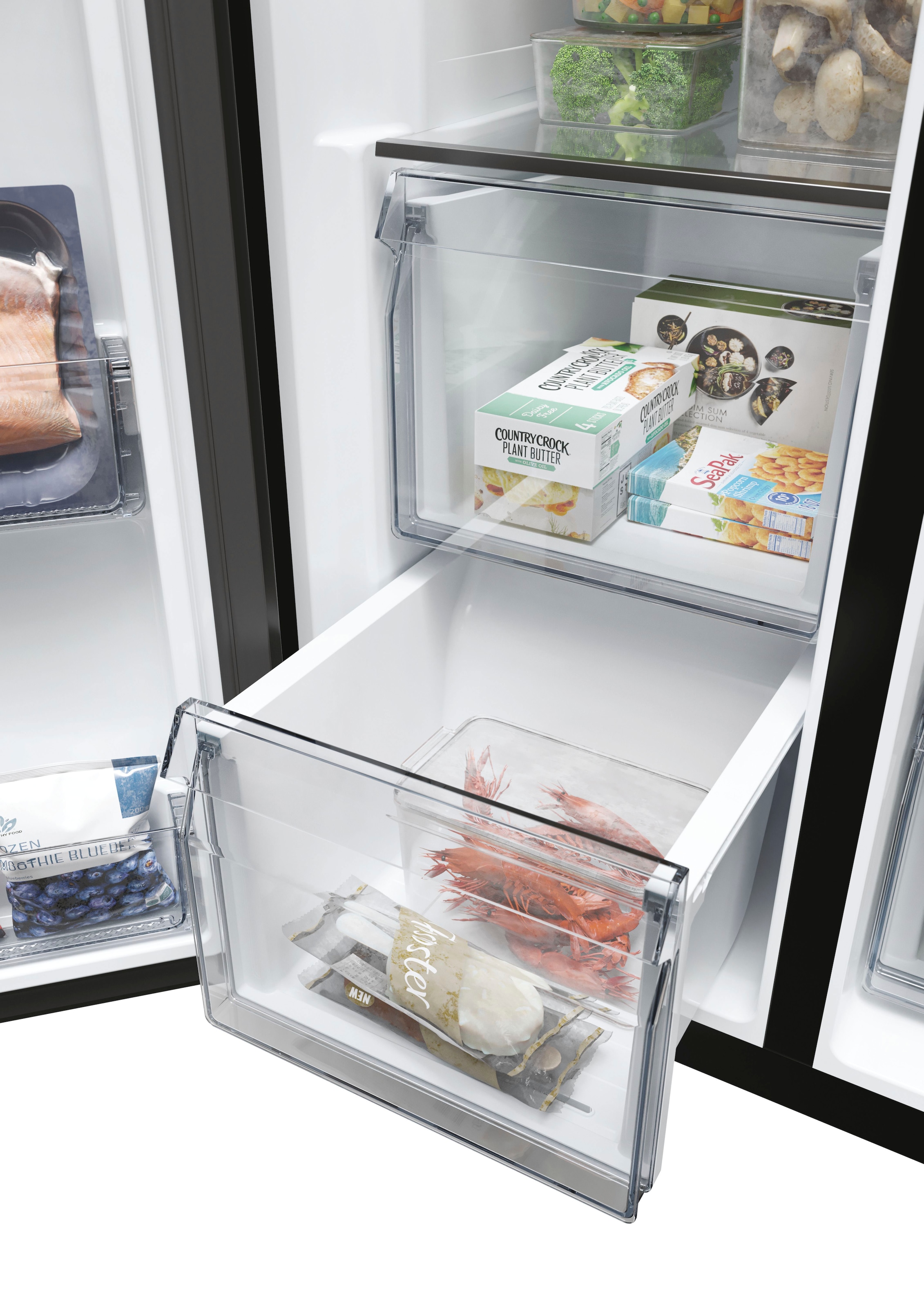 Haier Side-by-Side SBS SERIES 7 »HSW79F18DIPT«, 178 cm hoch, 91 cm breit, Nutzinhalt: 601 Liter, HumidityZone