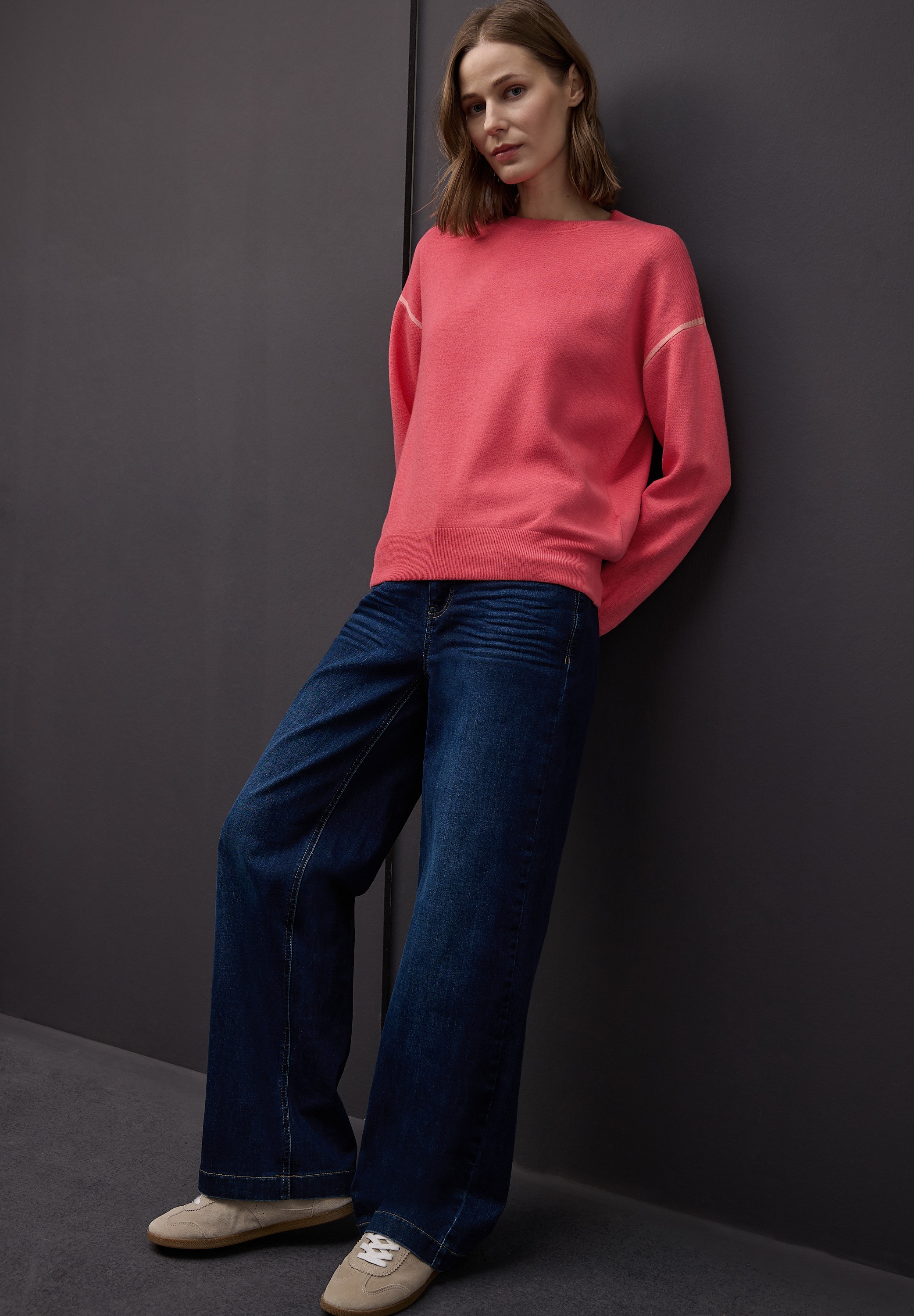 STREET ONE Strickpullover mit Kontrastdetails