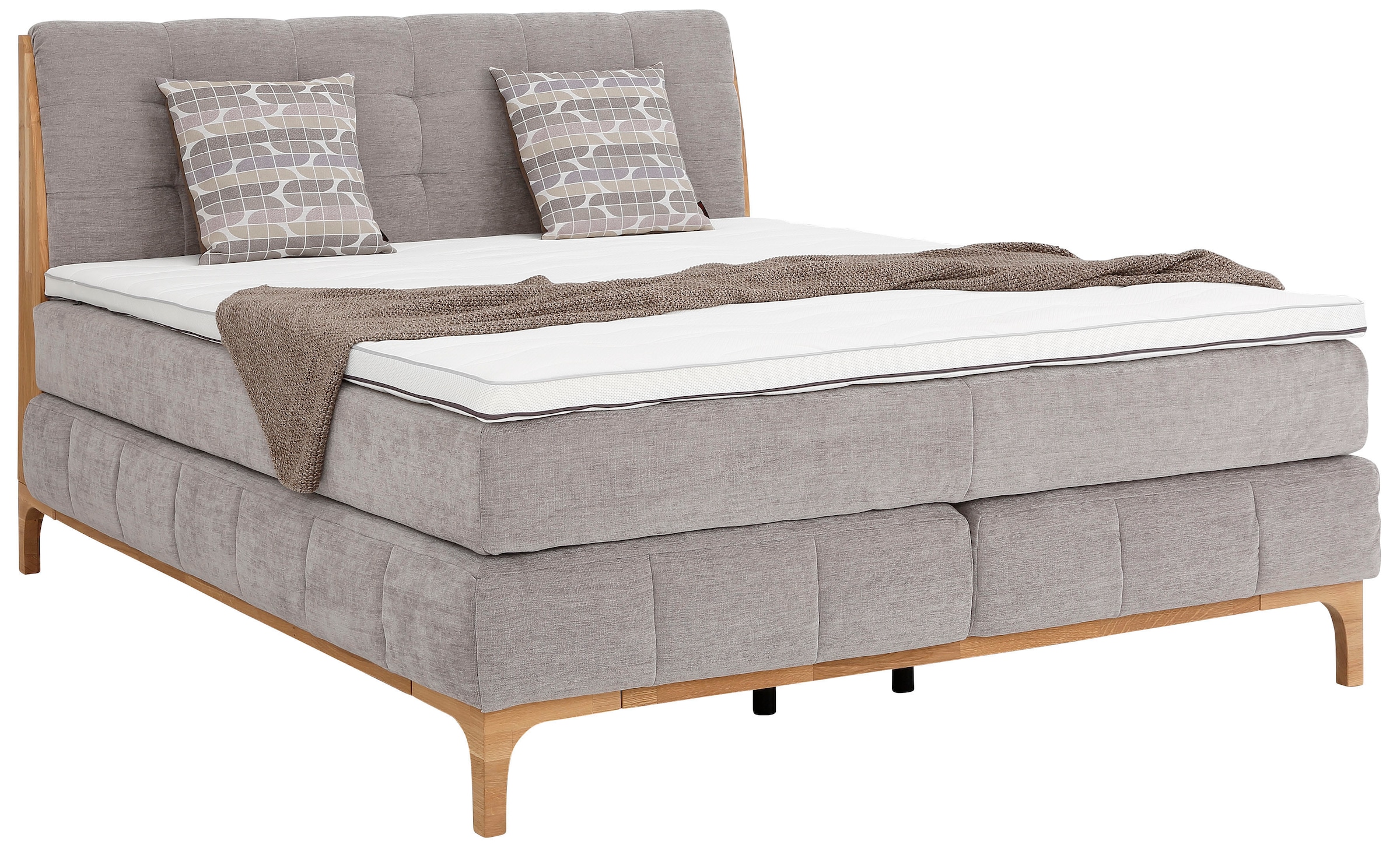 OTTO products Boxspringbett »Jelle«, (5 St.), zertifizierte, recycelte Bezugsstoffe, verschiedene Ausführungen