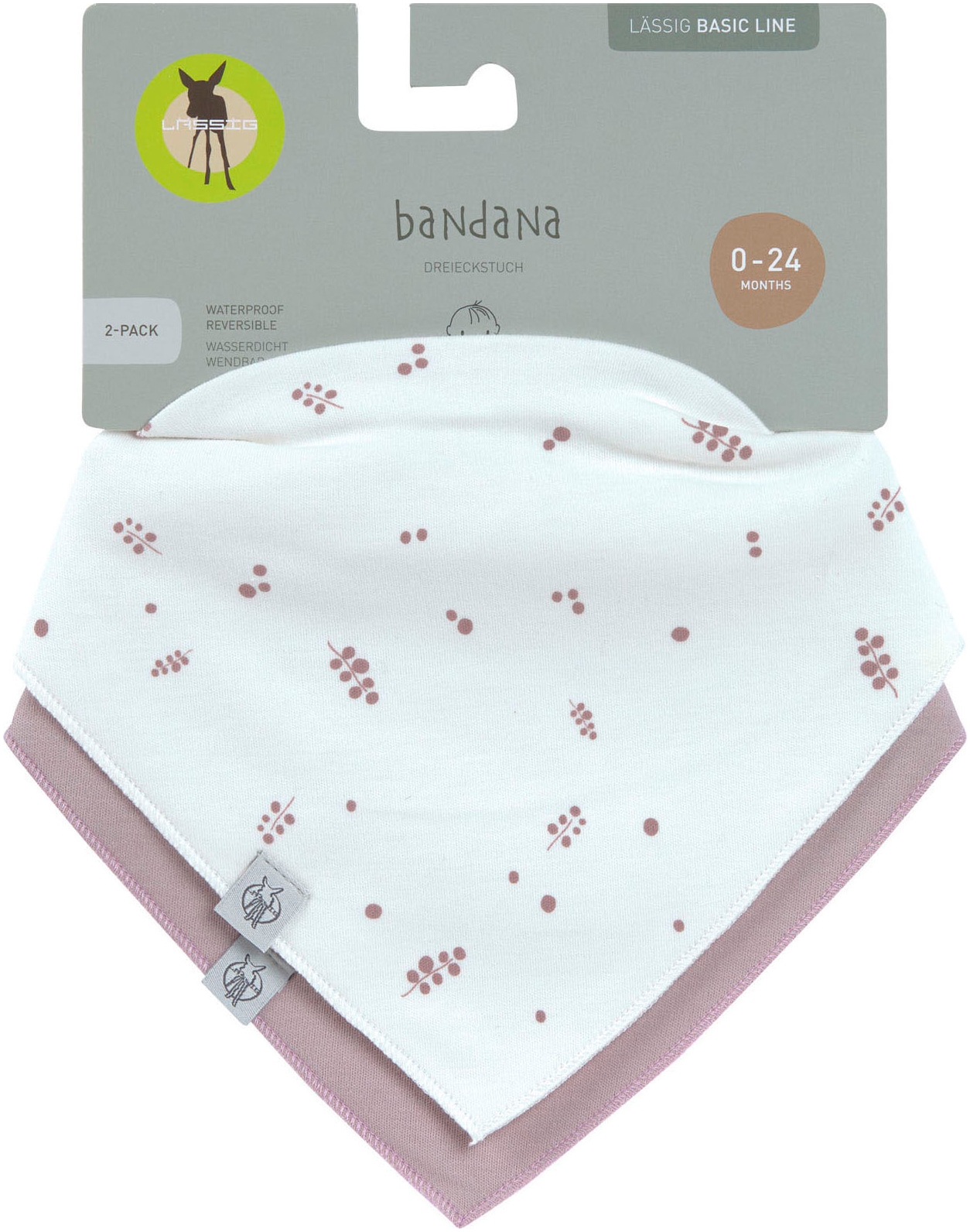 LÄSSIG Dreieckstuch »Bandana, Berries« 2 Stk. für Babys; wasserdicht