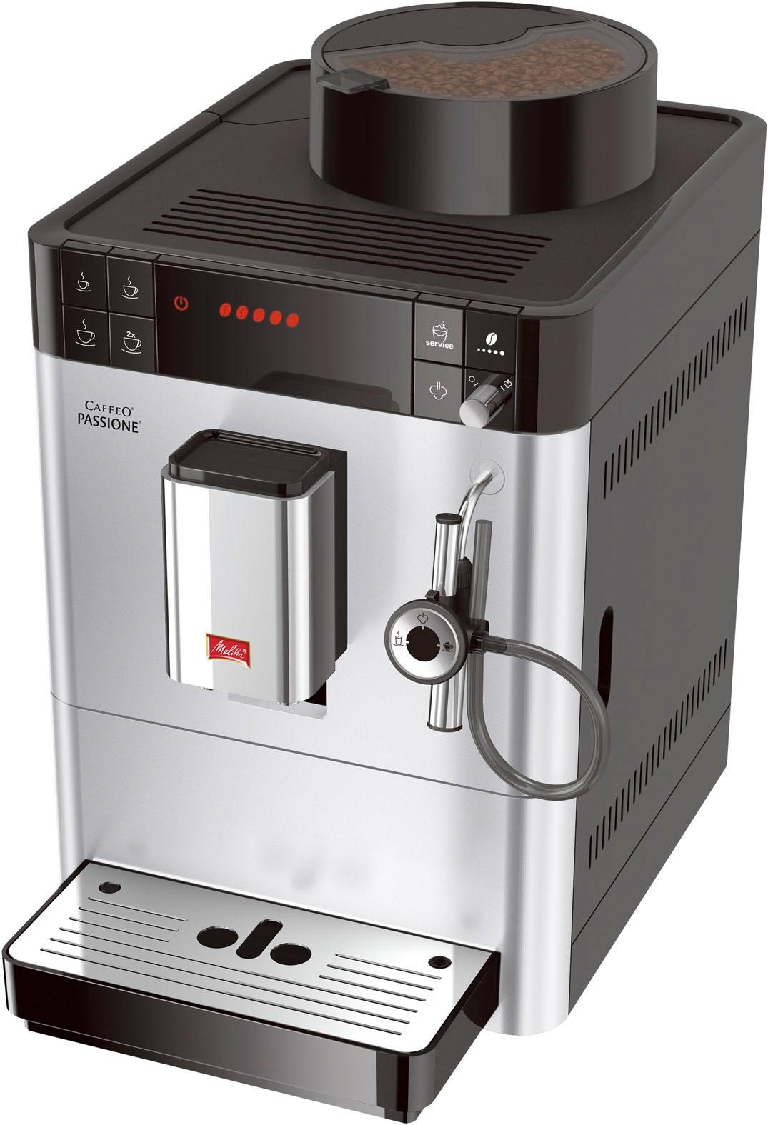 Melitta Kaffeevollautomat »Passione® One Touch F53/1-101, silber«, Tassengenau frisch gemahlen, Service-Taste für Entkalkung & Reinigung