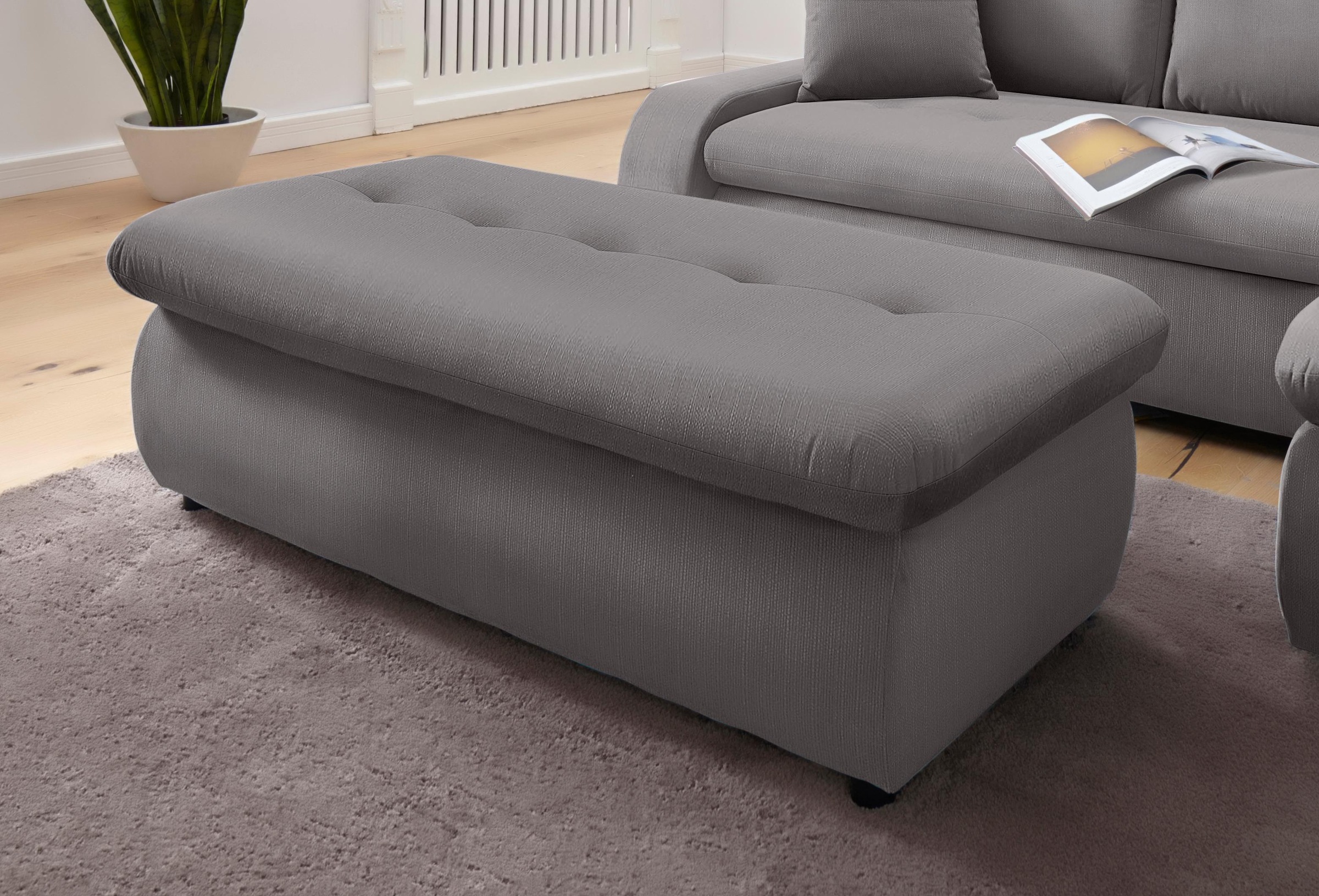 TRENDMANUFAKTUR Hocker »Indie II, bequemer Bankhocker mit Staufach unter der Sitzfläche«