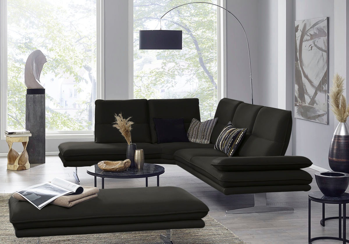 W.SCHILLIG Ecksofa »broadway, Designsofa, mit tollem Sitzkomfort, L-Form«, Sitztiefenverstellung, Kopfteil- & Seitenteilverstellung, Breite 284cm