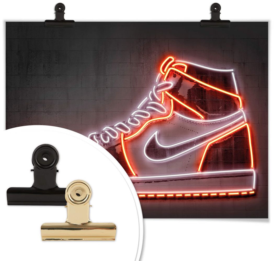 Wall-Art Poster »Mielu Nike Schuh Neon Sneaker«, Schuh, (1 St.), Poster ohne Bilderrahmen