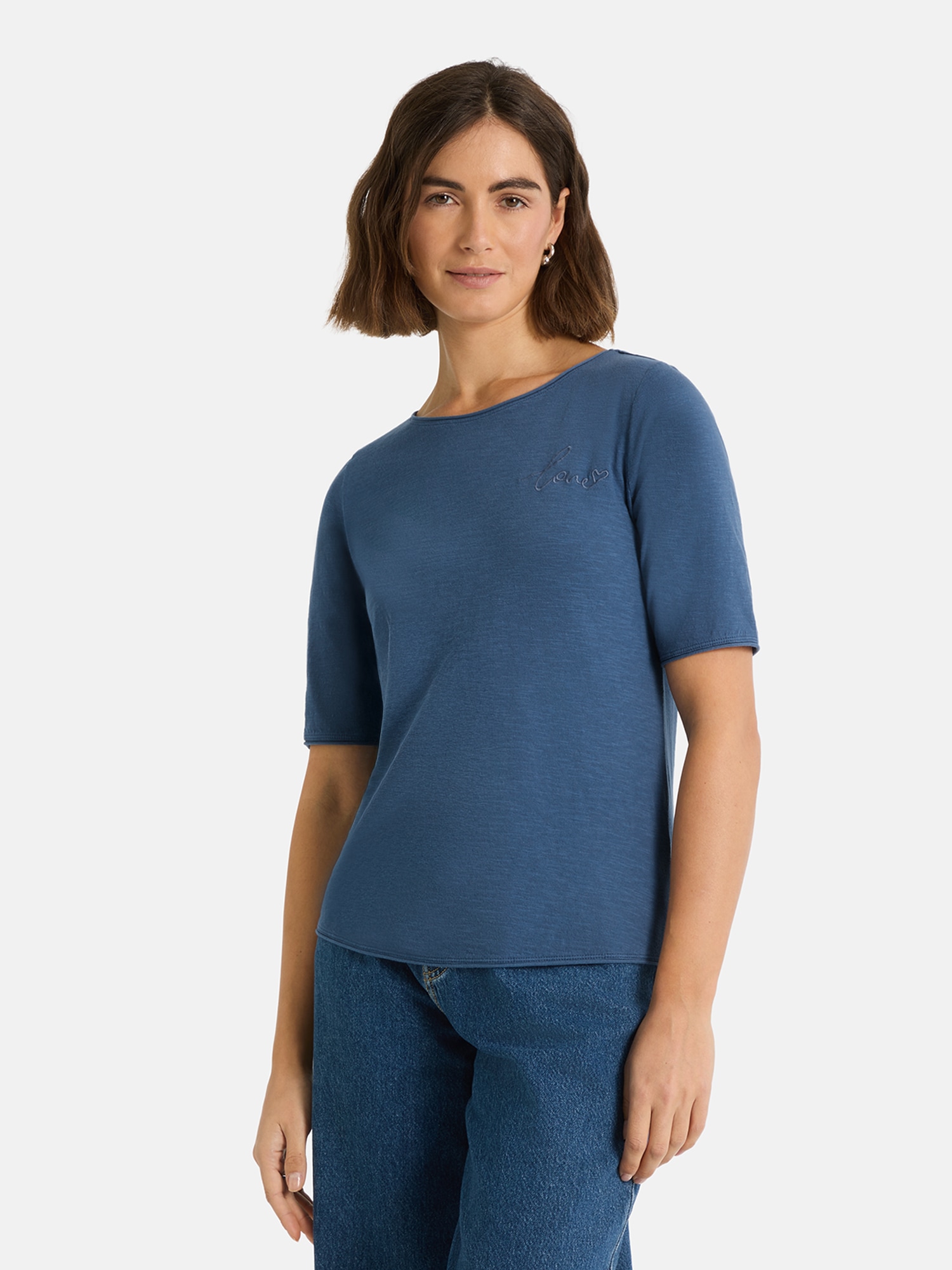 Lieblingsstück Rundhalsshirt »CandiceEP« mit Statement-Stickerei und im Batik-Look