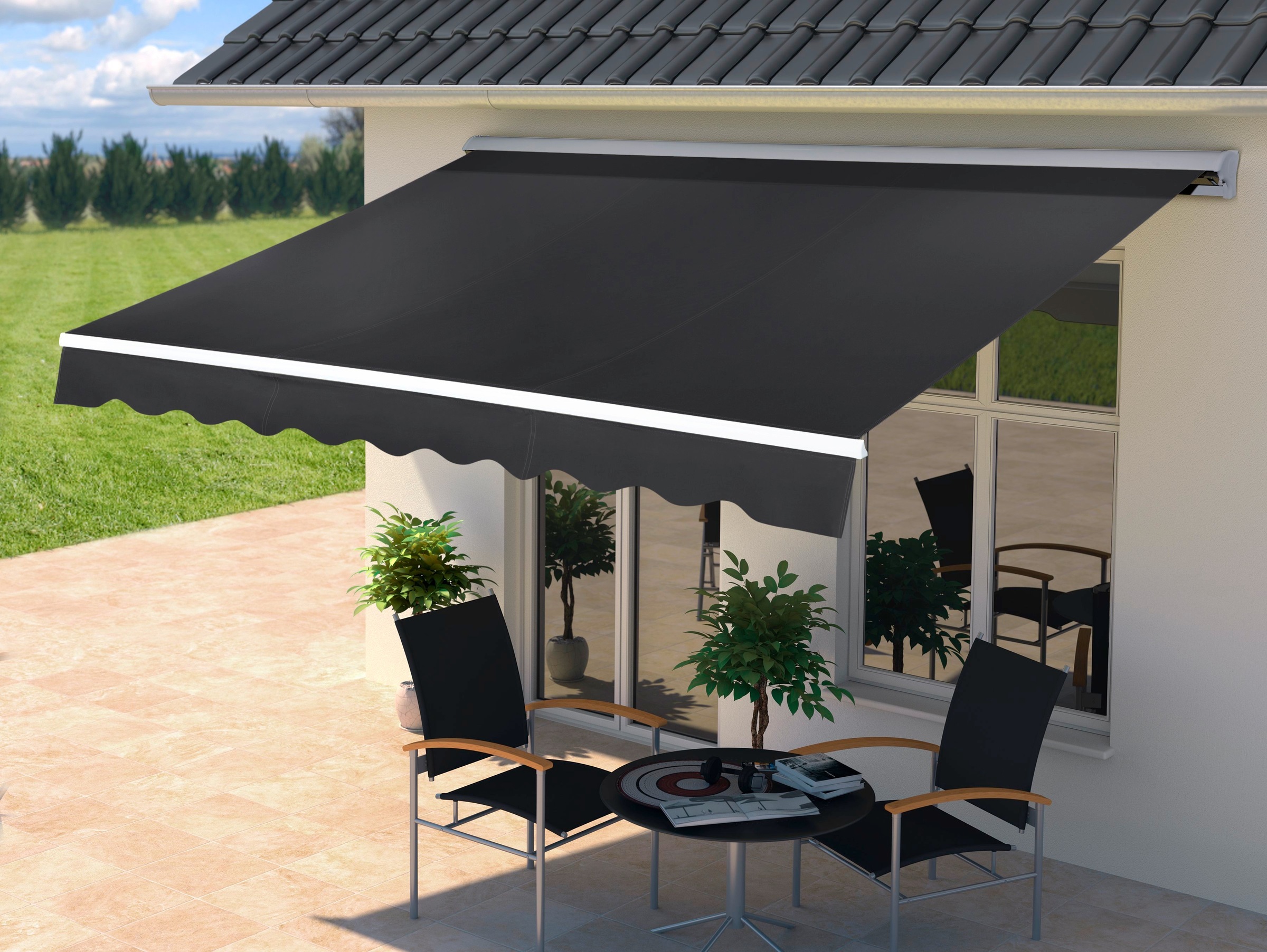 KONIFERA, »Mallorca« Breite: 500 cm, Ausfall: 300 cm, anthrazit, Polyester, 500 cm, anthrazit