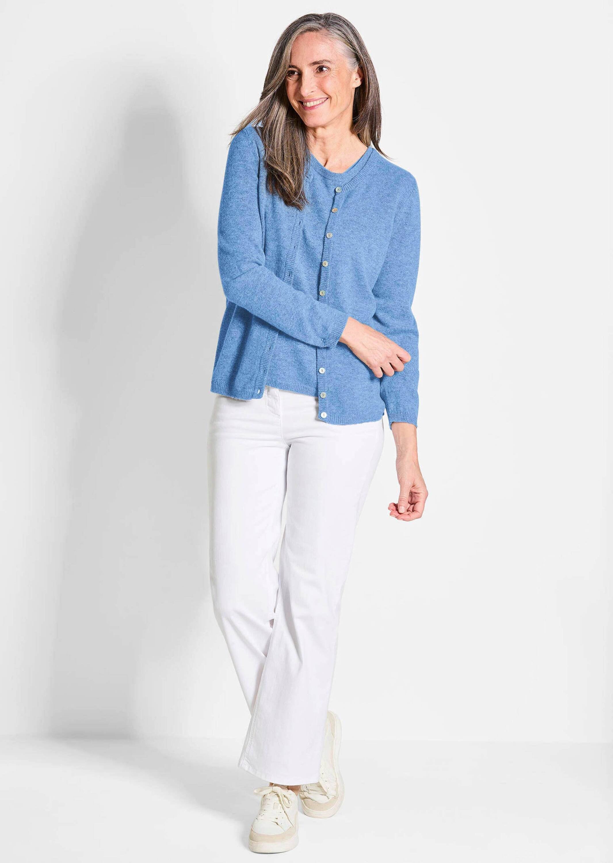 GOLDNER Strickjacke »Kaschmirstrickjacke mit Rundhalsausschnitt« Ohne