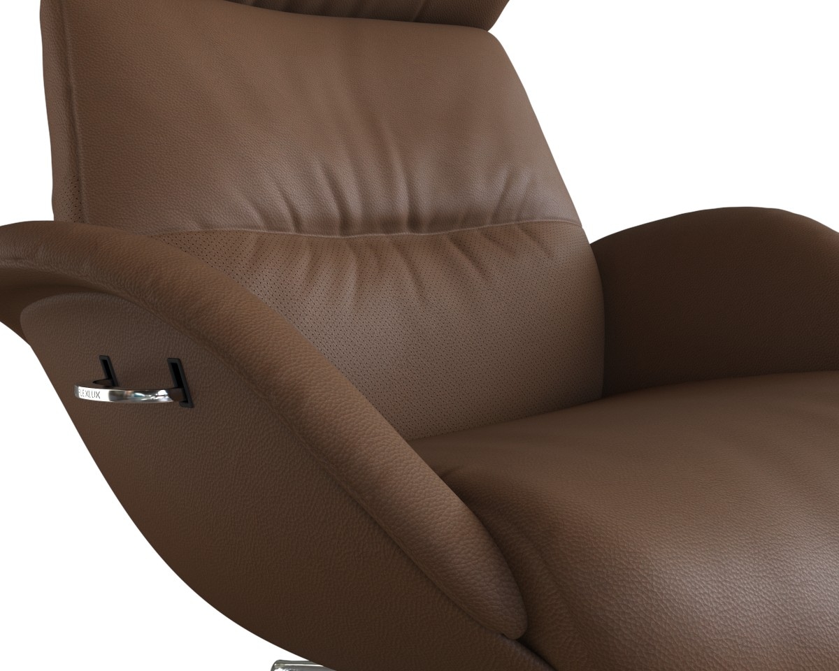 FLEXLUX Relaxsessel »More, Funktionsessel, Polstersessel, Armlehnensessel, TV-Fernsehsessel«, Premium Komfort, Rücken- und Kopfteilverstellung, Drehbar, Fuß Alu