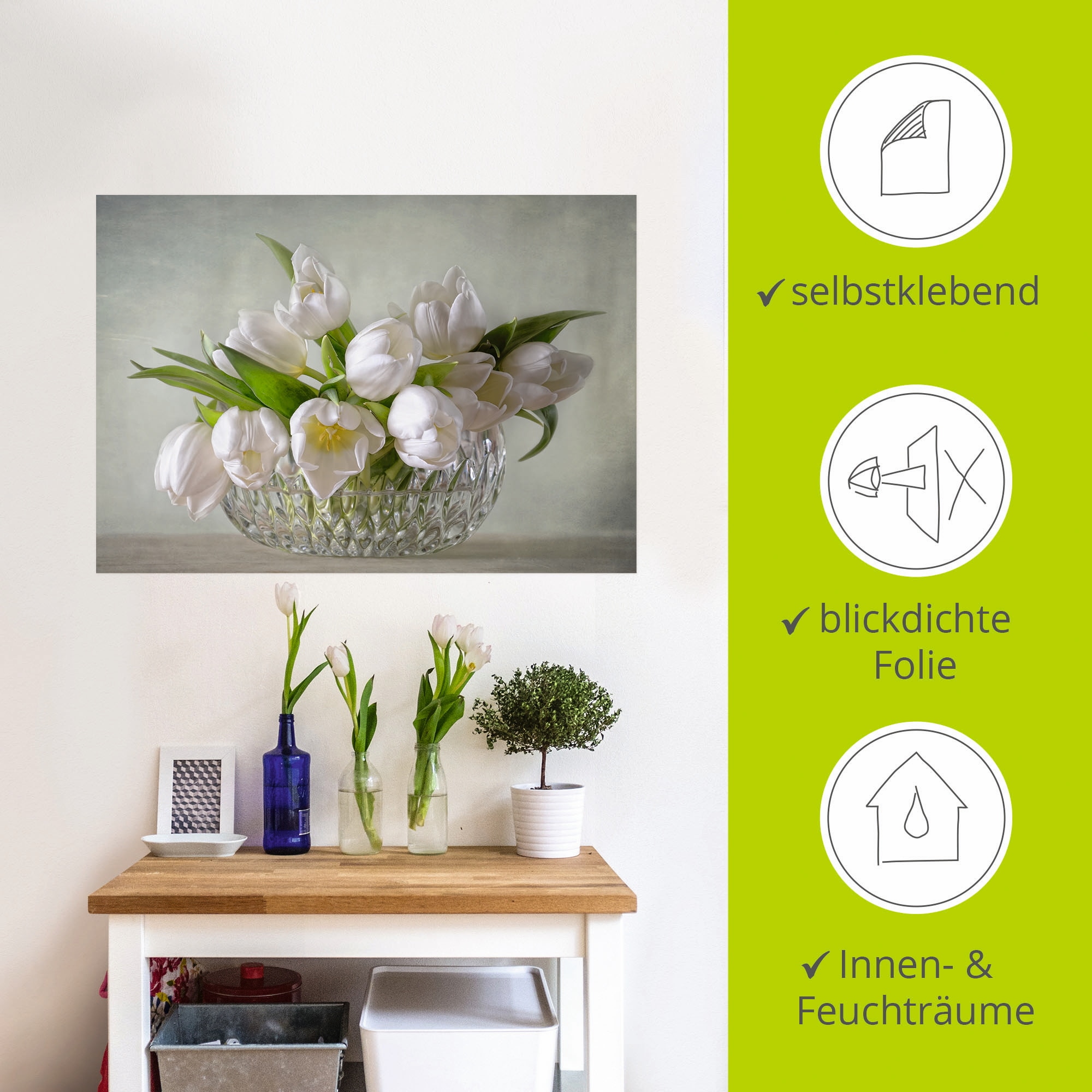 Artland Wandbild »Weiße Tulpen«, Blumen, (1 St.), als Leinwandbild, Poster, Wandaufkleber in verschied. Größen