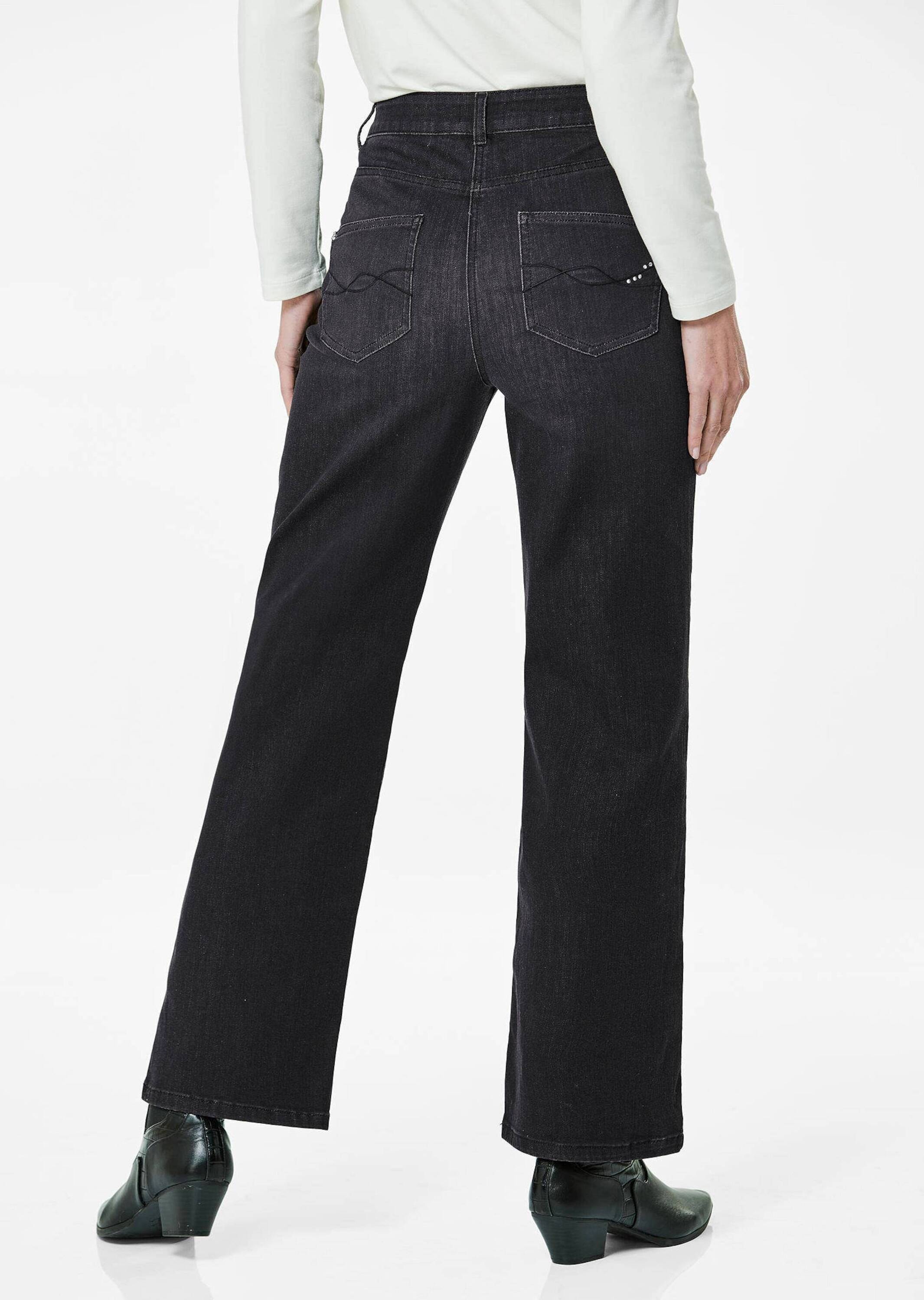 GOLDNER Stretch-Jeans »Jeans Denim Jeans mit weitem Bein«