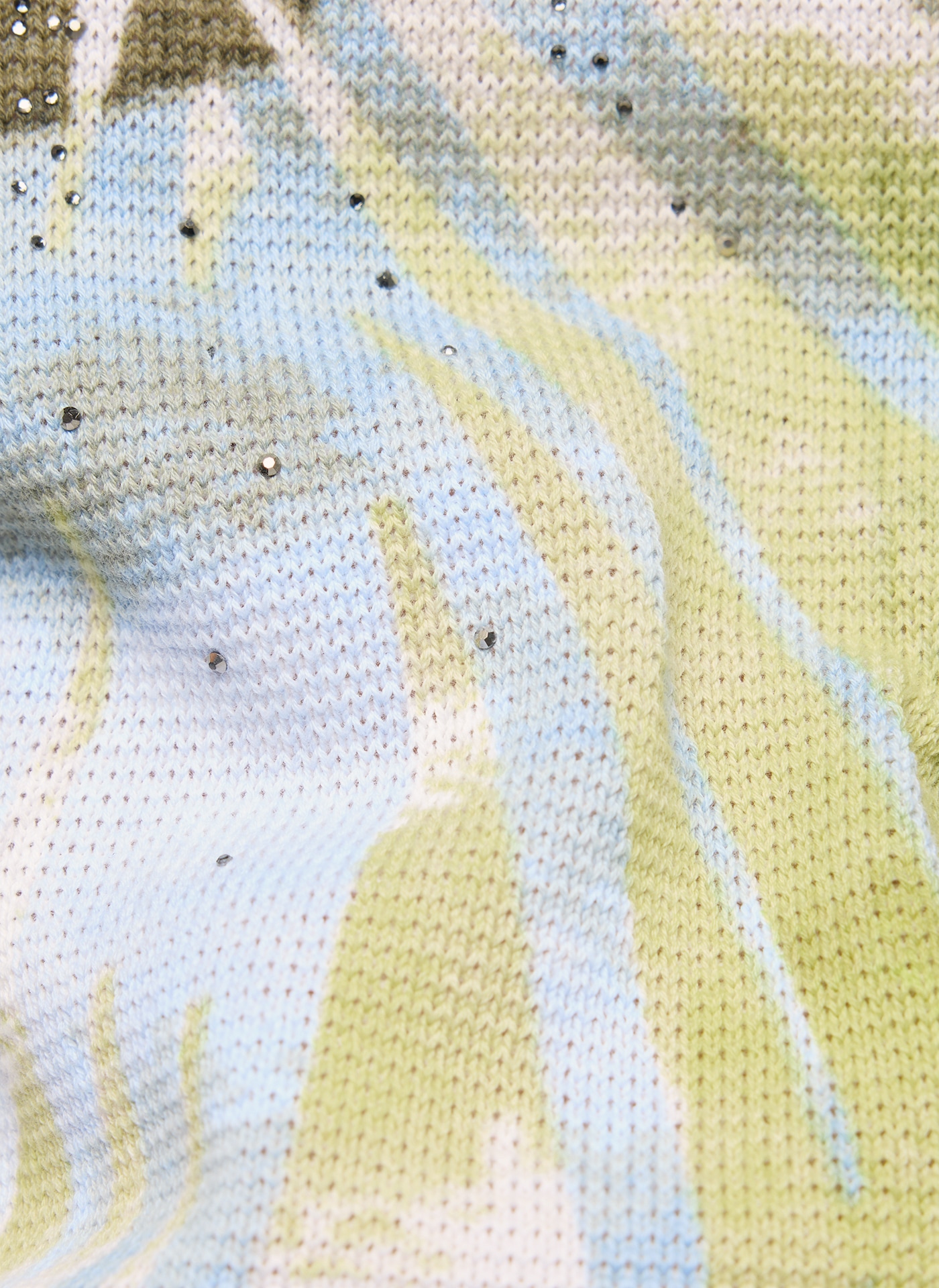 Rabe Strickpullover 3/4-Ärmel mit floralem Muster und Glitzersteinen