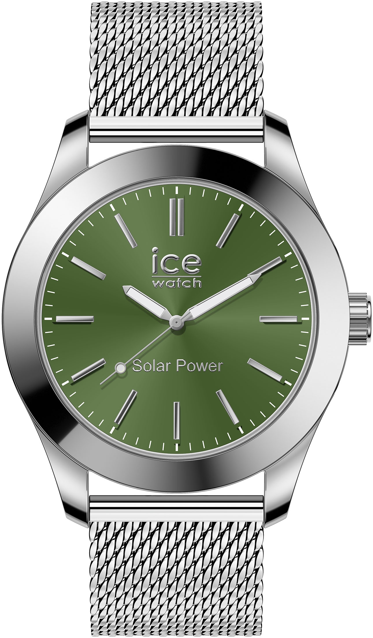 ice-watch Solaruhr »ICE steel - Medium - SOLAR 3H« Armbanduhr, Herrenuhr, Edelstahlarmband, bis 10 bar wasserdicht