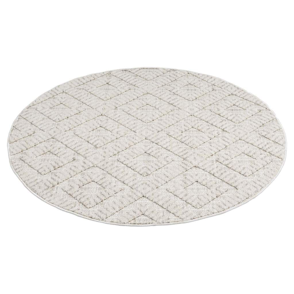 Carpet City Teppich »CLASICO 8927«, rund, 11 mm Höhe, Kurzflor, Hochtief-Muster, Boho, Wohnzimmer