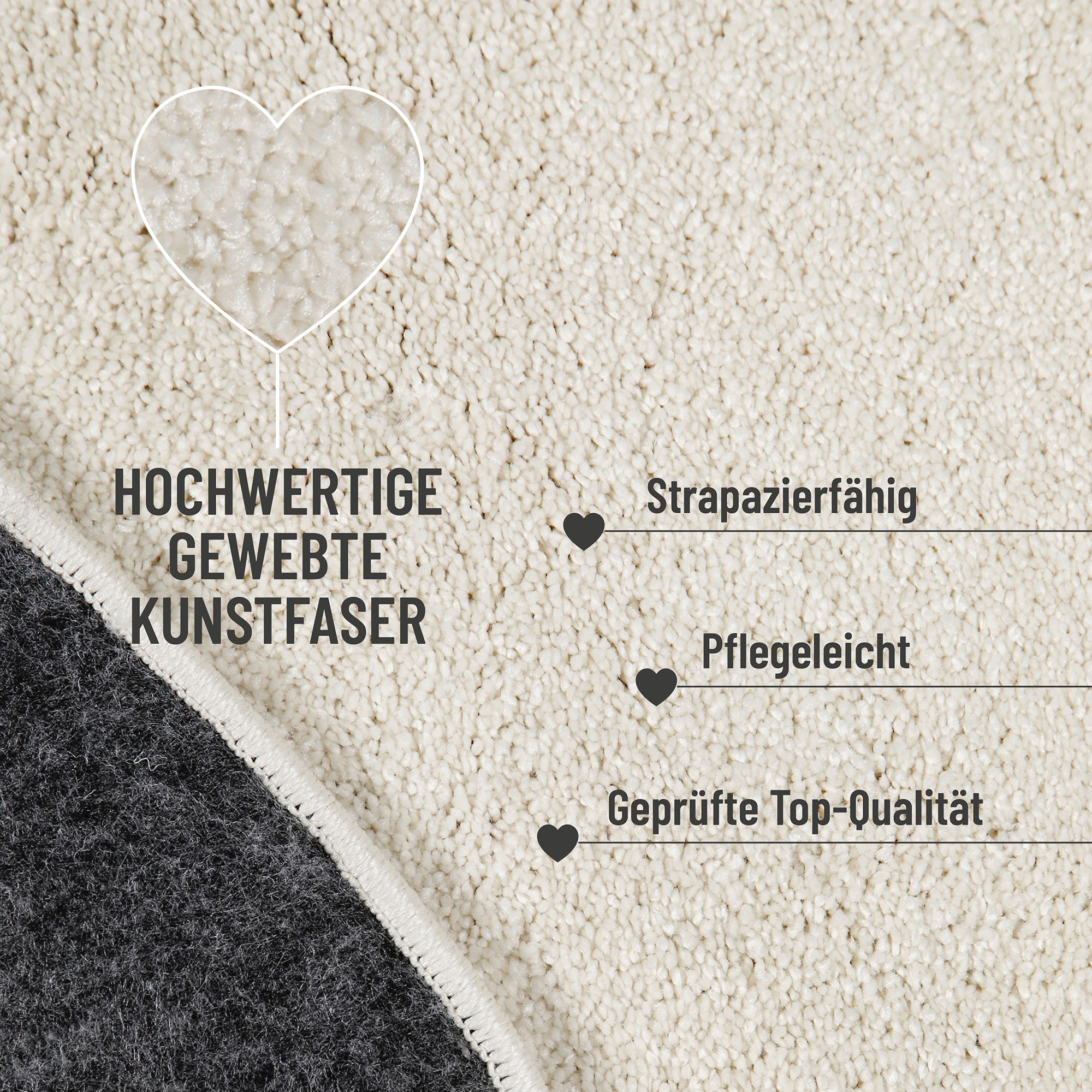 Wecon home Hochflor-Teppich »Manta«, rechteckig, 25 mm Höhe, Läufer, Langflor maschinell gewebt, robust, Wohn- & Schlafzimmer, uni