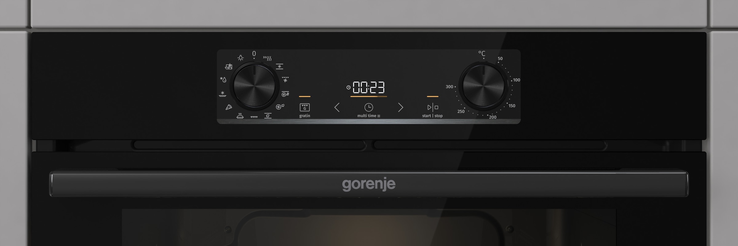 GORENJE Backofen-Set »BOS6737E13BGOT«, mit 1-fach-Teleskopauszug, Aqua Clean, (Set), Pizzafunktion mit 300 °C – perfekt für Pizza, Focaccia und mehr!