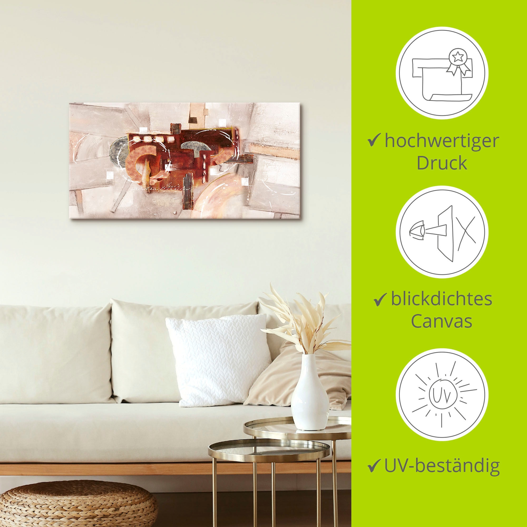 Artland Leinwandbild »Abstrakte Kreise« Gegenstandslos 1 Stk. tlg. auf Holzrahmen gespannt