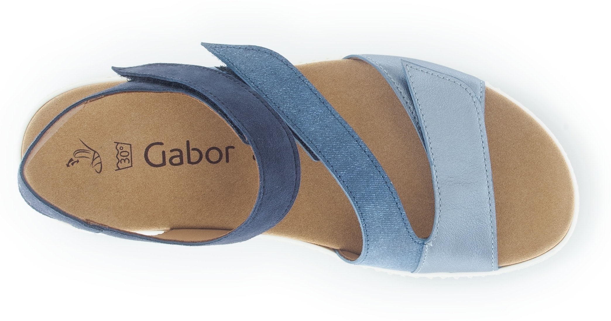 Gabor Keilsandalette, Sommerschuh, Riemchensandale mit regulierbaren Klettriemchen