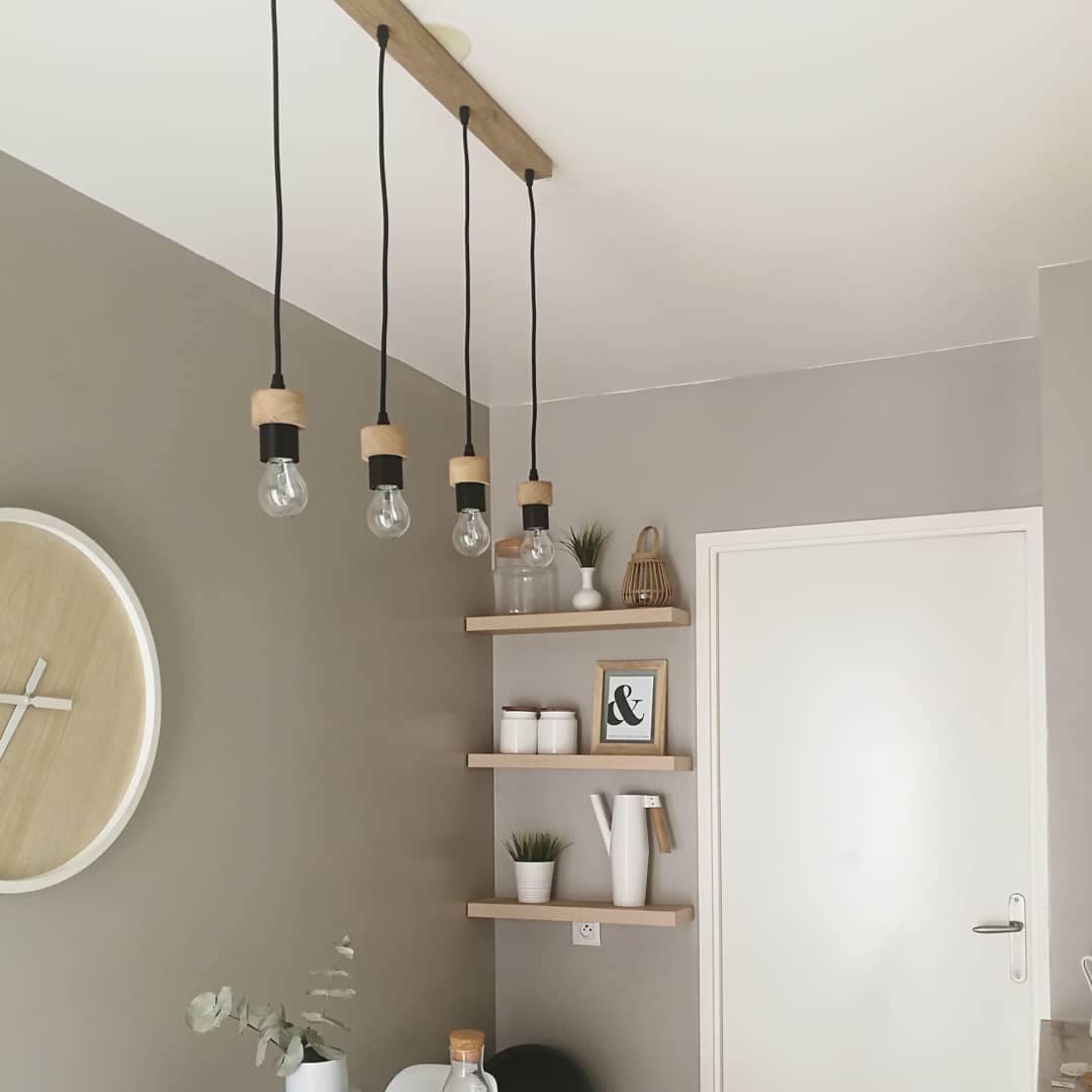 BRITOP LIGHTING Pendelleuchte »CLARTE«, 4 flammig, Leuchtmittel E27 | Leuchtmittel wechselbar-ohne Leuchtmittel, Naturprodukt aus Eichenholz, Nachhaltig mit FSC®-Zertifikat
