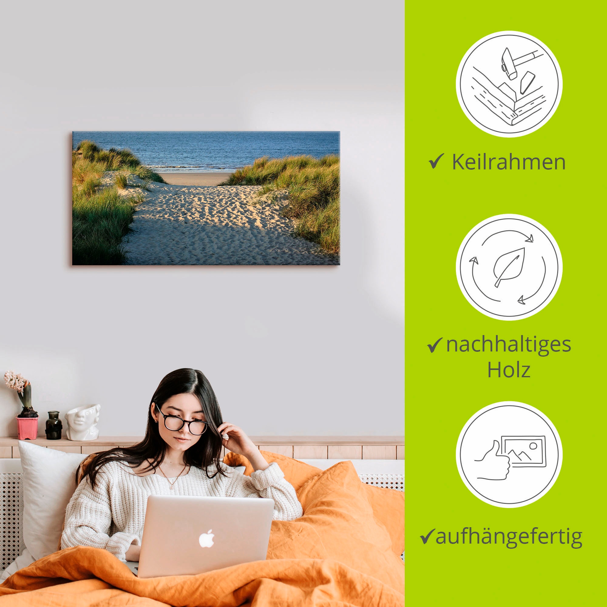 Artland Wandbild »Strandaufgang« Strand 1 Stk. tlg. als Alubild, Leinwandbild in verschied. Größen