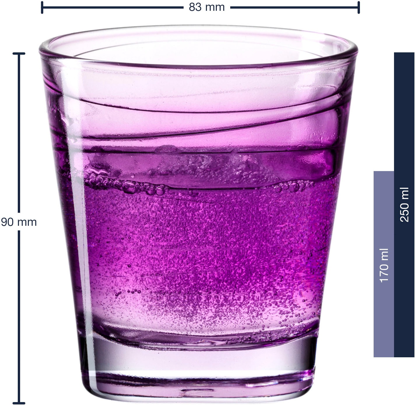 LEONARDO Whiskyglas »VARIO STRUTTURA«, (Set, 6 tlg.), 250 ml, 6-teilig