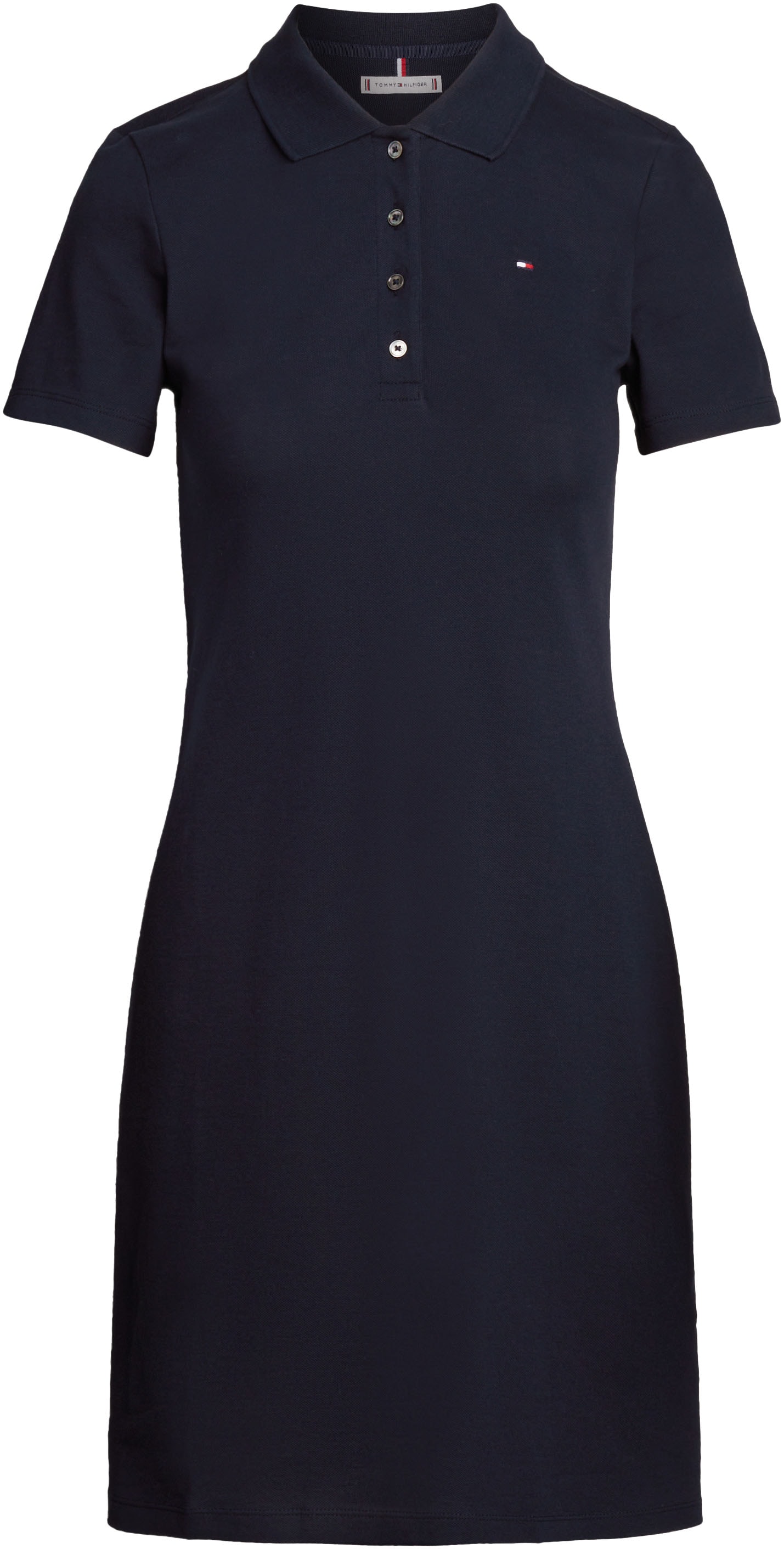 Tommy Hilfiger Polokleid »1985 SLIM PIQUE POLO DRESS SS«, Mit Knopfleiste und Logo Stickerei
