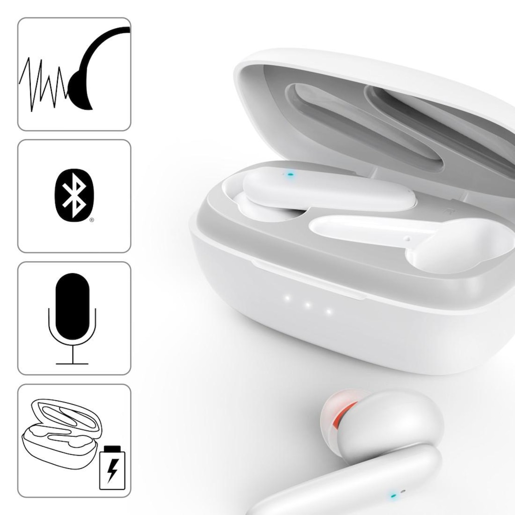 Hama Bluetooth-Kopfhörer »Bluetooth®-Kopfhörer Passion Clear, True Wireless TWS, In Ear«, Active Noise Cancelling (ANC)-Freisprechfunktion-Sprachsteuerung