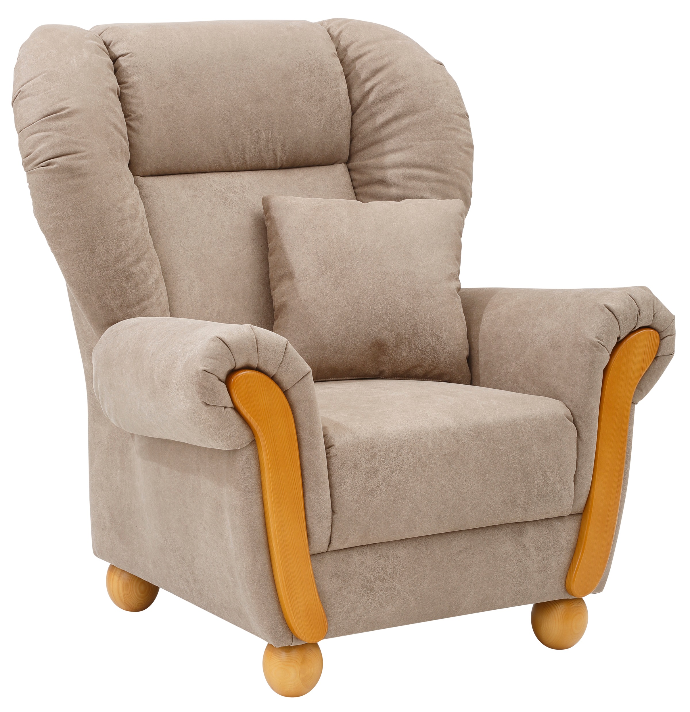 Home affaire Loungesessel »Milano Vintage, Hochlehnsessel, Ohrensessel«, hoher Sitzkomfort mit hoher Rückenlehne, incl. Zierkissen