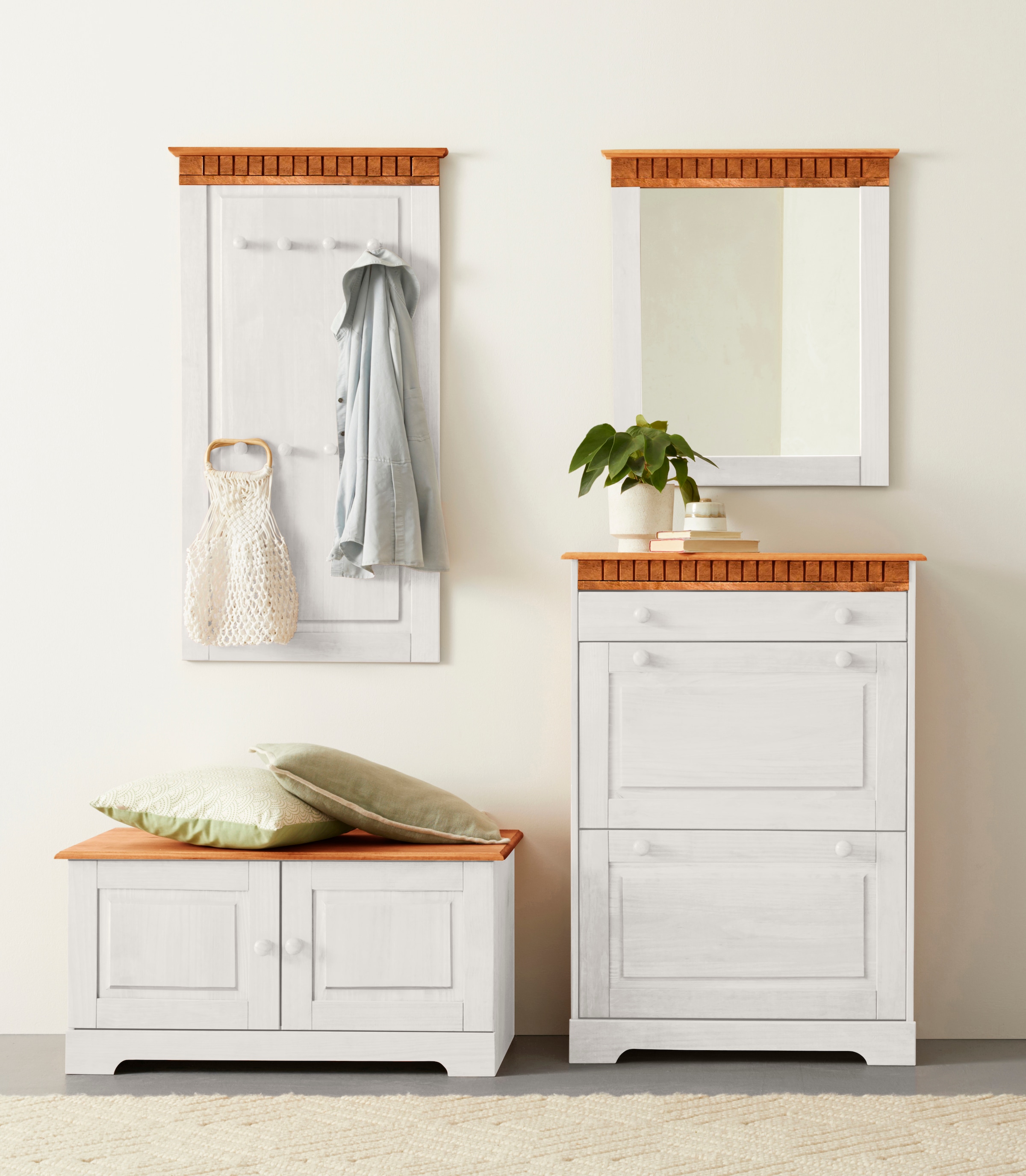 Home affaire Schuhschrank »Lisa«, mit 1 Schubkasten und 2 Klappen, Höhe 105 cm, Breite 75 cm