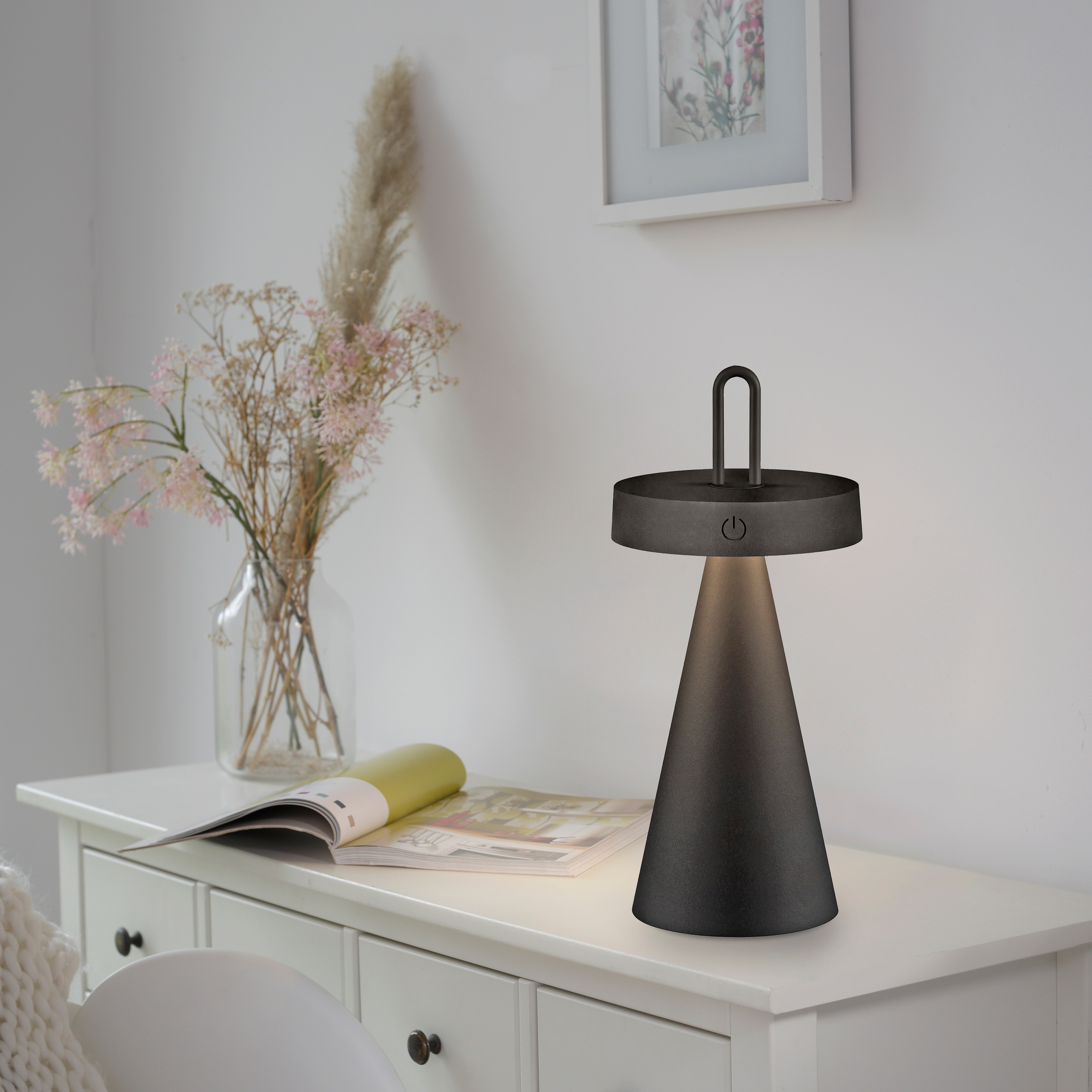 JUST LIGHT Tischleuchte »ALWA« LED-Modul 1 Stk. Warmweiß Akkuleuchte