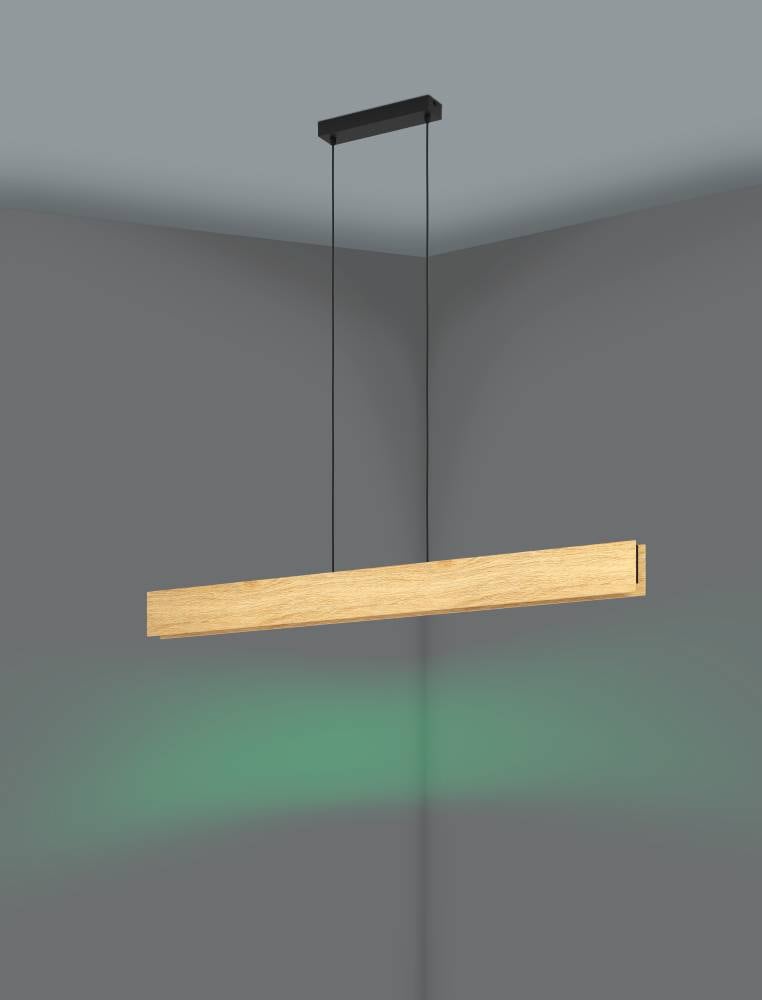 EGLO Hängeleuchte »ANCHORENA-Z Hängelampe, Holz, ZigBee 3.0, Disco-Modus, Pendelleuchte« LED-Modul 1 Stk. Farbwechsler Timer, App / Sprachsteuerung Alexa, 123x5,5x110cm, exkl. Fernbedienung