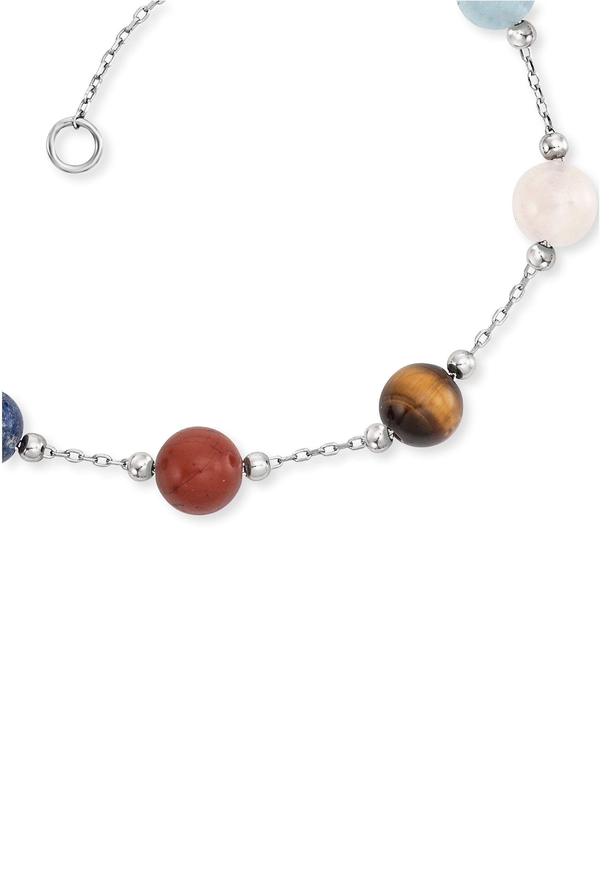 Engelsrufer Silberarmband »POWERFUL STONE, ERB-LILGEM-6ST« mit Malachit, Lapislazuli, Jaspis, Tigerauge, Rosenquarz und Achat