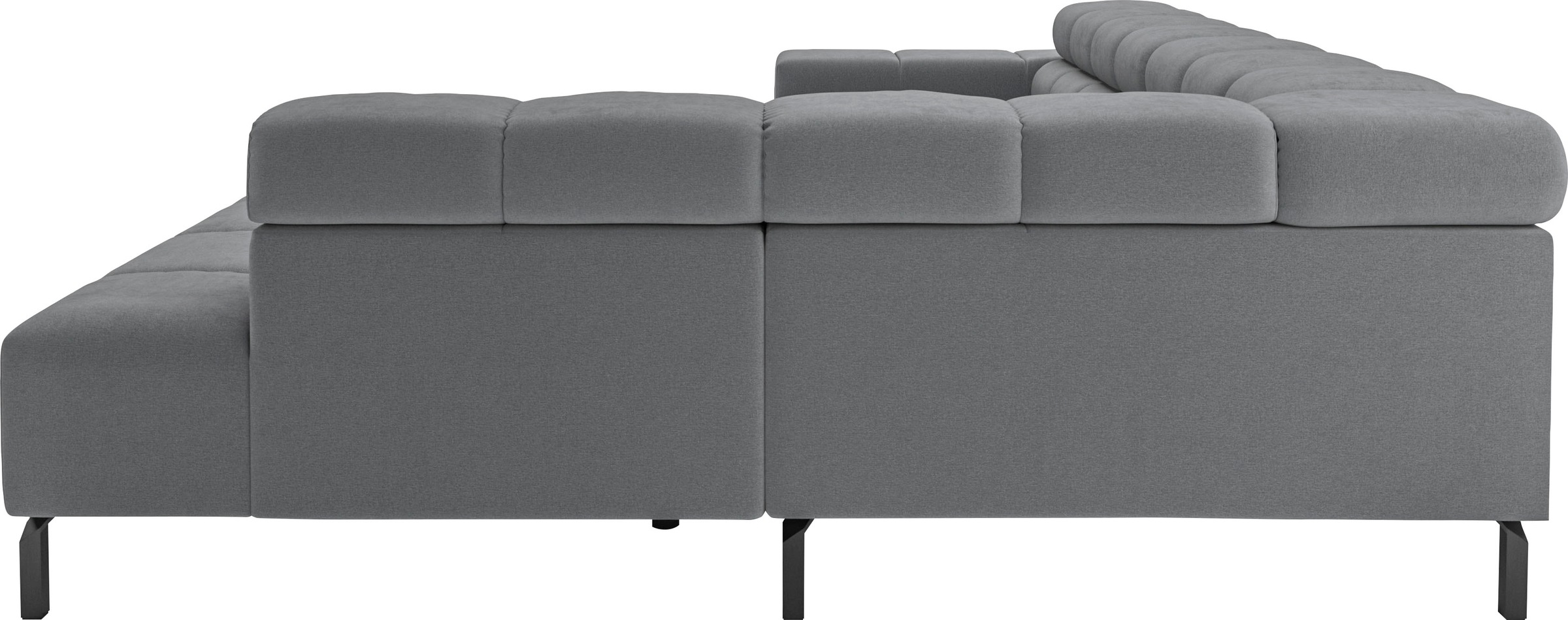 INOSIGN Ecksofa »Ancona New, wahlweise motorische Sitztiefenverstellung, auch in Cord«, feine Steppung, mit Kopfteilverstellung, 3 Zierkissen, L-Form