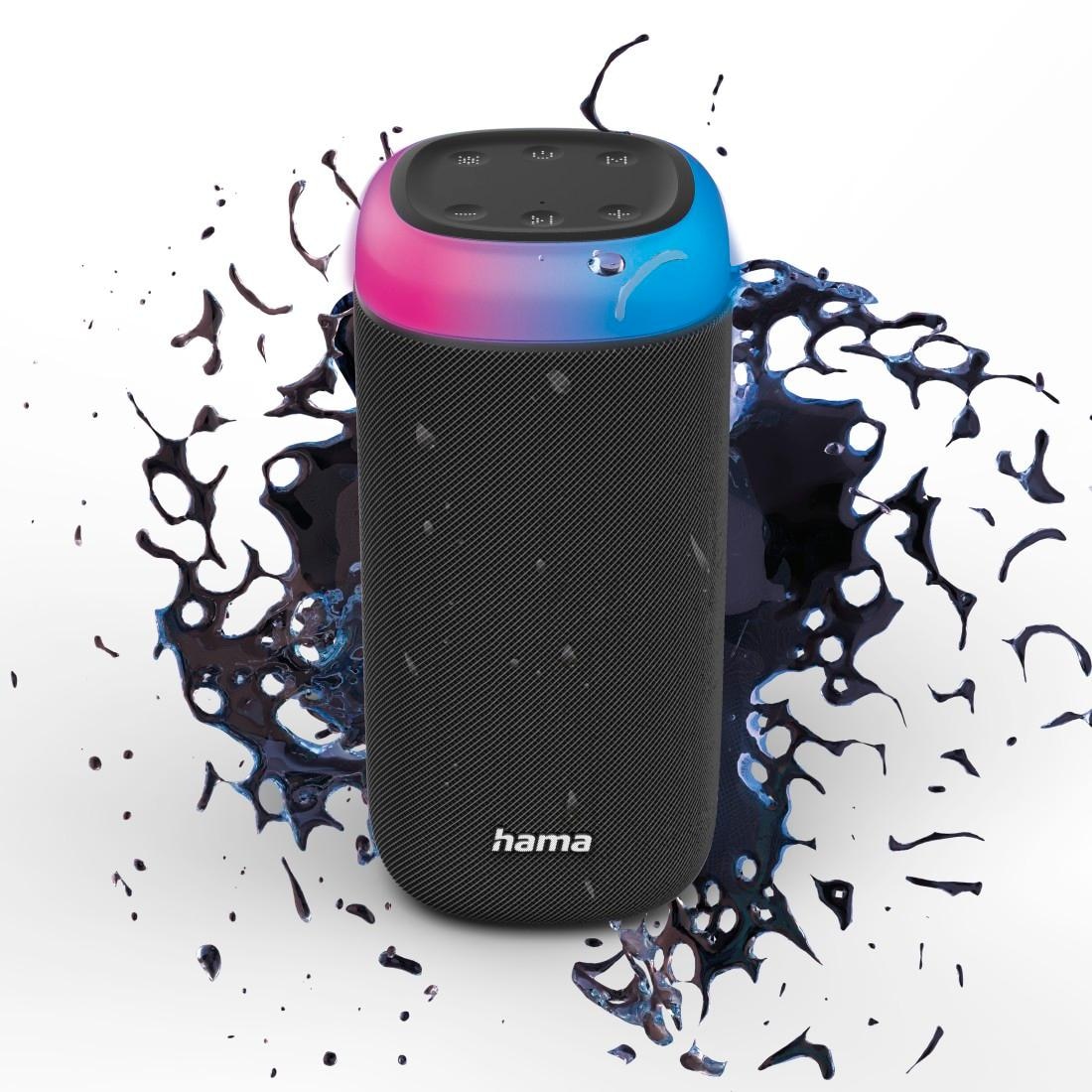 Hama Bluetooth-Lautsprecher »Bluetooth XXL W 3 Jahre ➥ Xtra | Garantie 30 Box Sound UNIVERSAL LED Bass spritzwassergeschützt« 360ᵒ