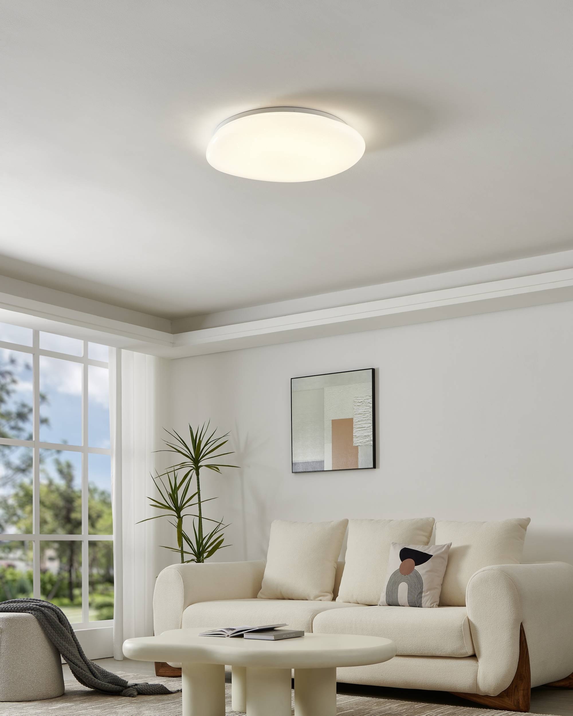 EGLO Deckenleuchte »Sileras Deckenlampe, Sternhimmel-Effekt, Stahl und Kunststoff, Lampe« LED-Modul 1 Stk. Kaltweiß | Neutralweiß | Warmweiß Wand-/Deckenleuchte - H8,5 x Ø60 cm - weiß - 31W inkl.