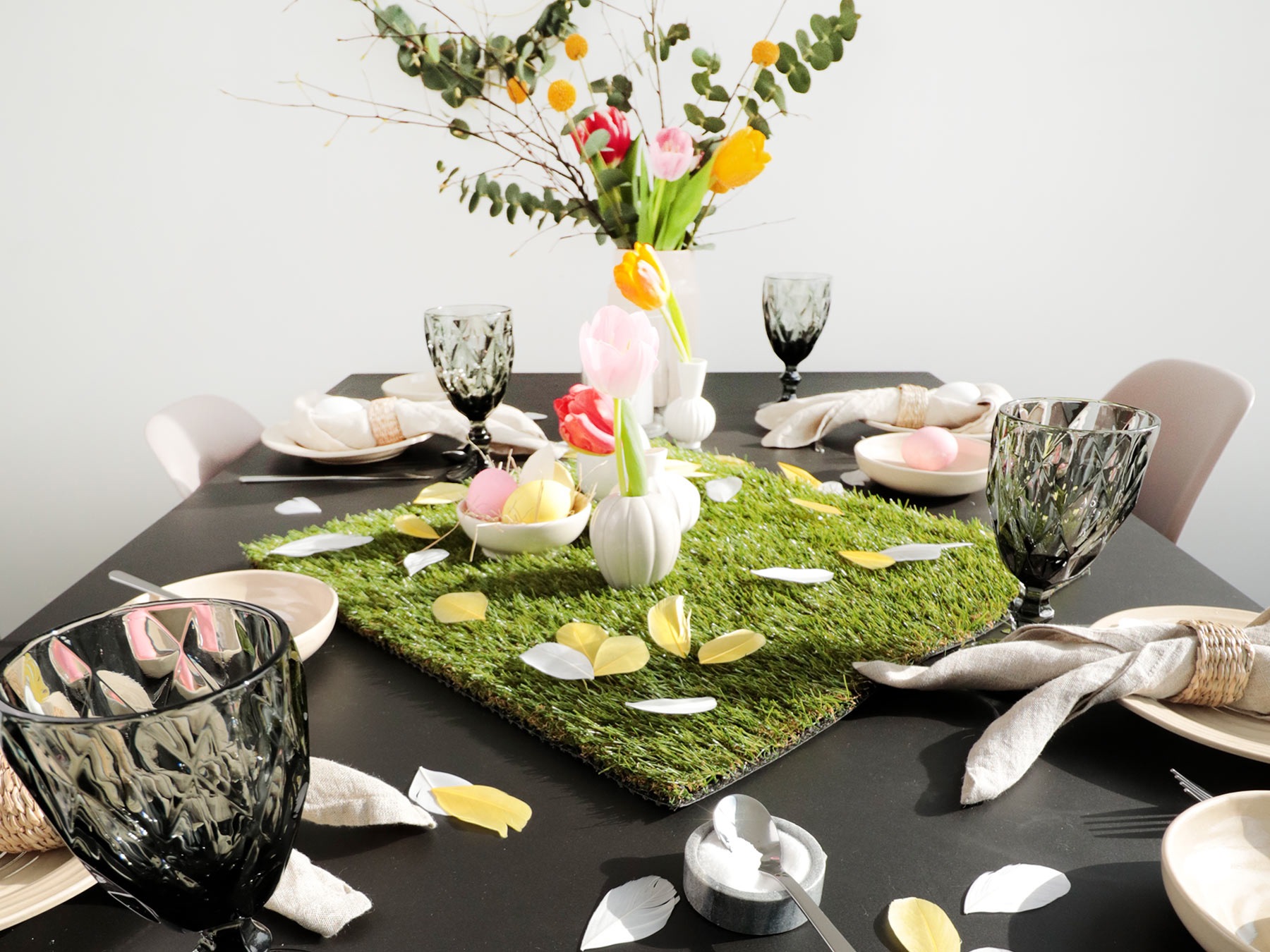 Primaflor-Ideen in Textil Platzset, (Set, 2 St.), Deko-Matte in Gras-Optik, Größe 50x50 cm