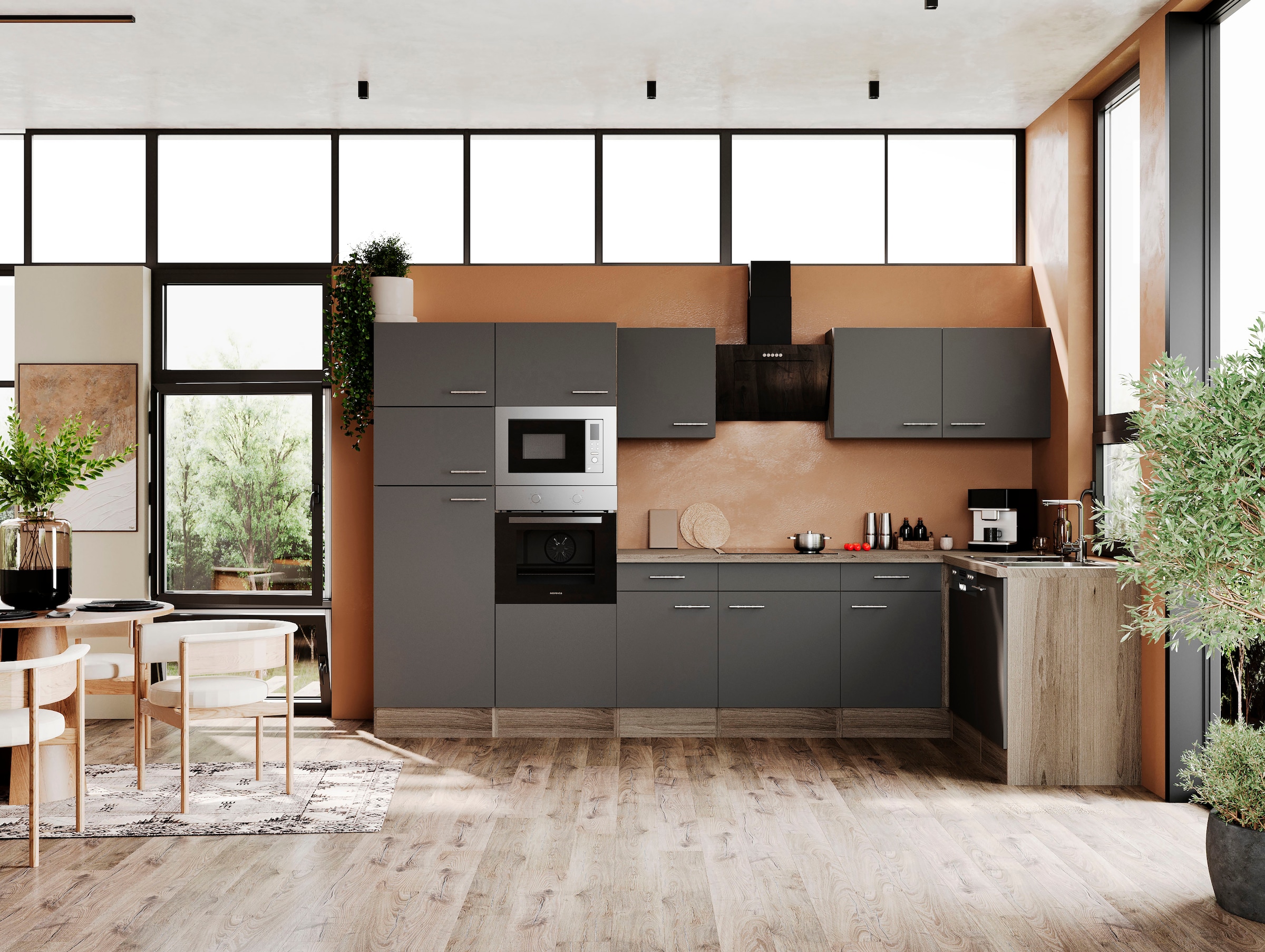 RESPEKTA Küchenzeile »Oliver« Breite 340 cm, wechselseitig aufbaubar