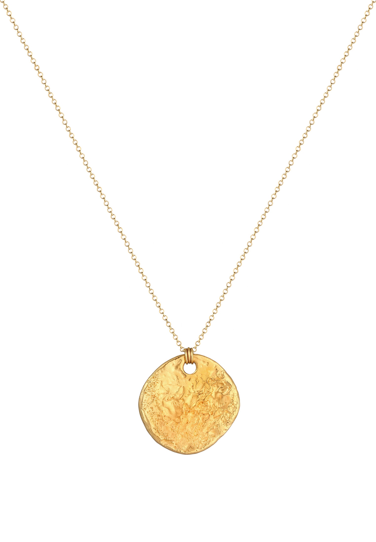 Elli Lange Kette »Halskette Kugelkette Plättchen Coin Organic 925 Silber«