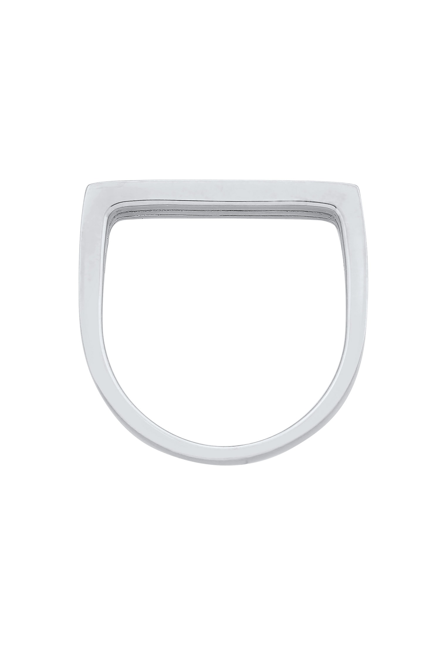 Elli Premium Partnerring »Ring Siegelring Rechteck Trend Form 925 Silber«